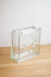 Vintage Lumix Nevada Glass Block Vase