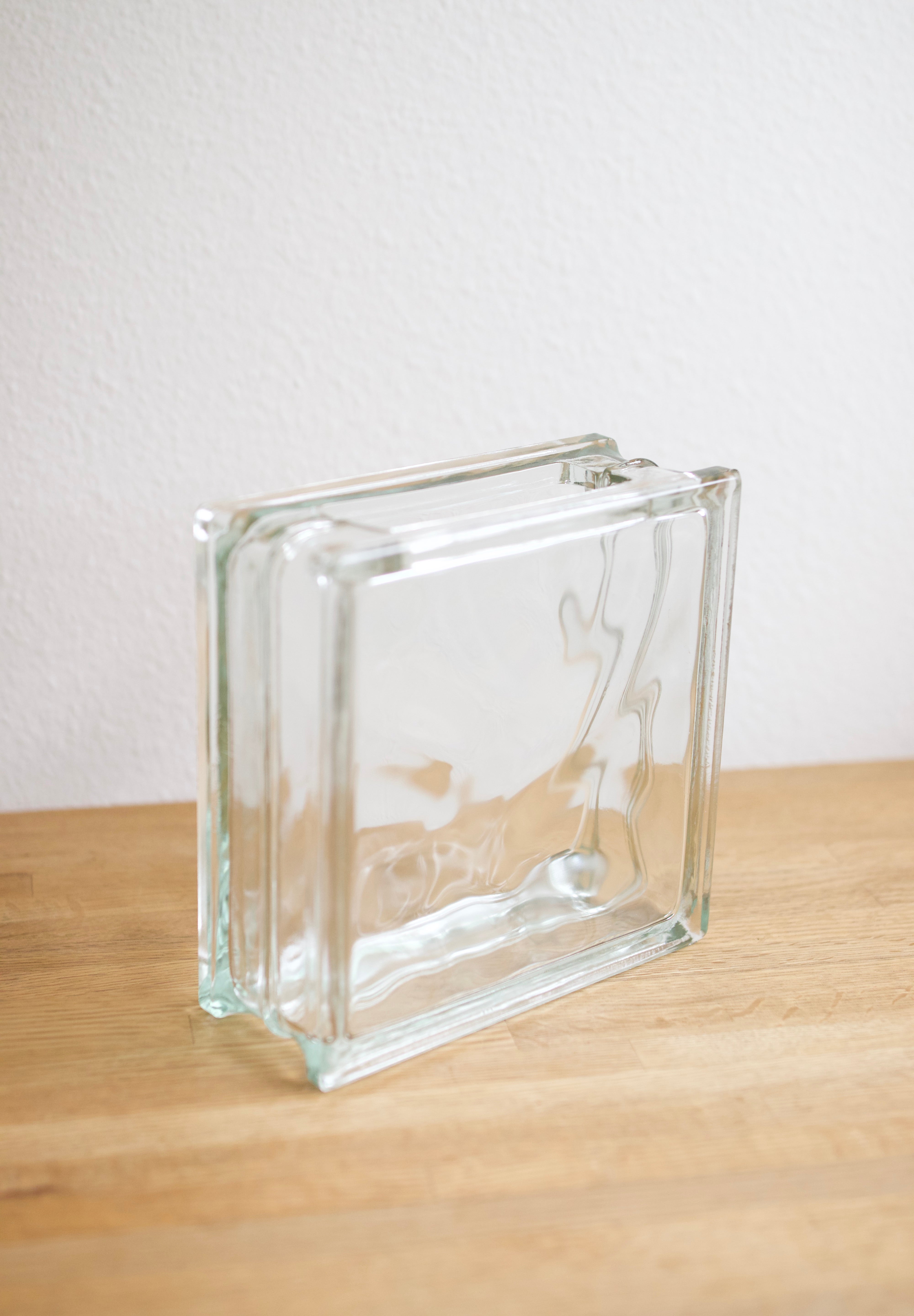 Vintage Lumix Nevada Glass Block Vase