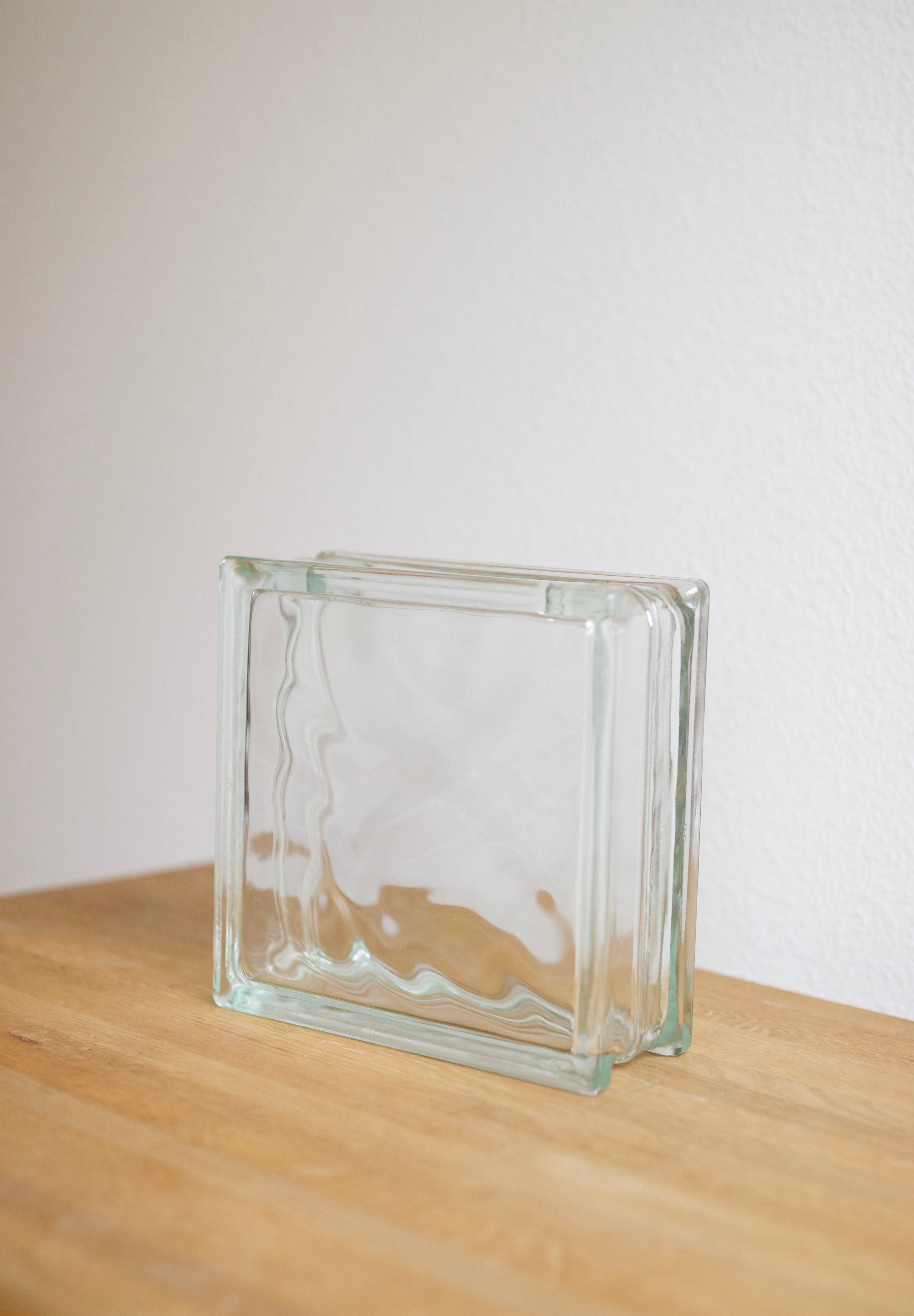 Vintage Lumix Nevada Glass Block Vase
