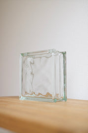 Vintage Lumix Nevada Glass Block Vase
