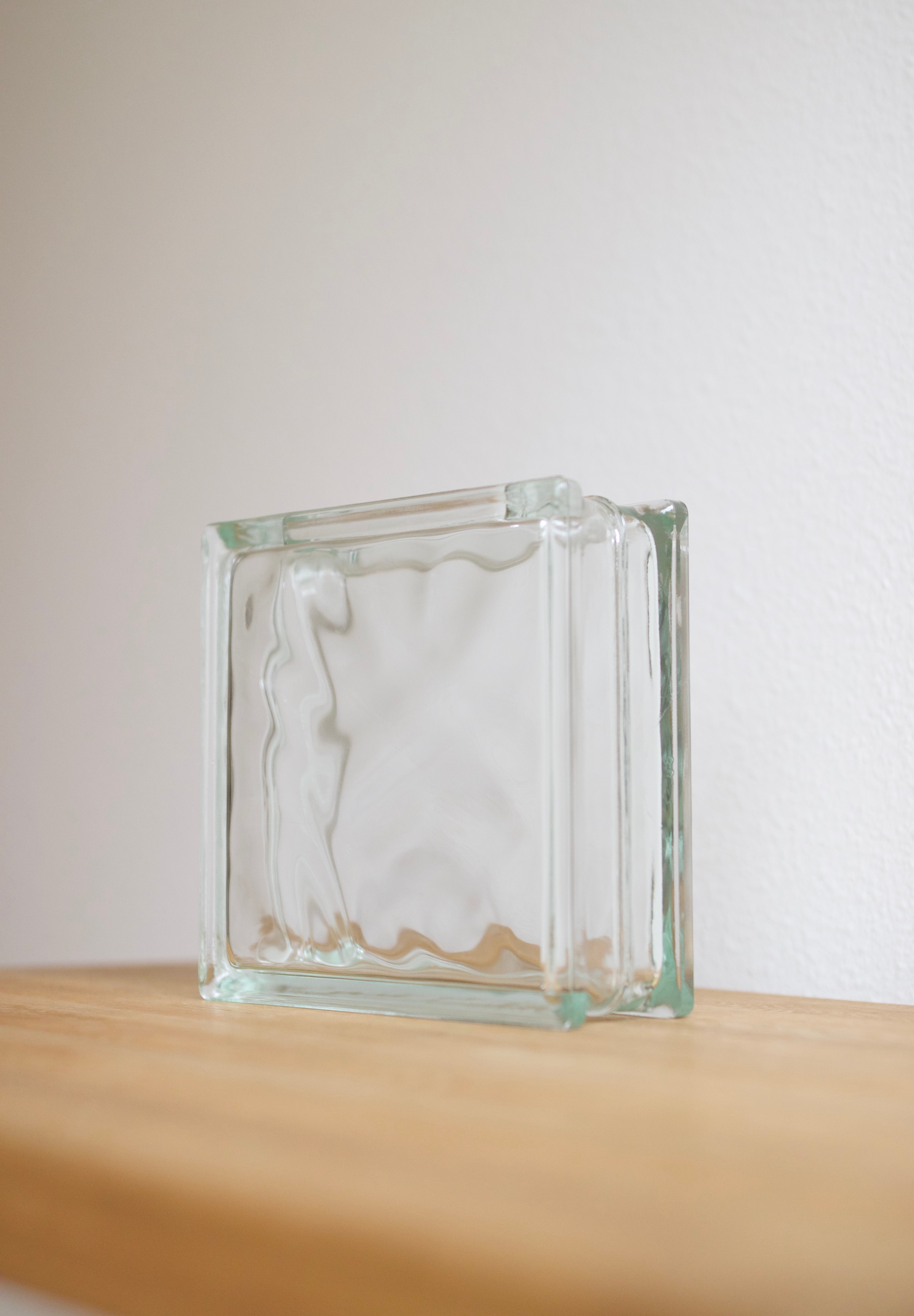 Vintage Lumix Nevada Glass Block Vase