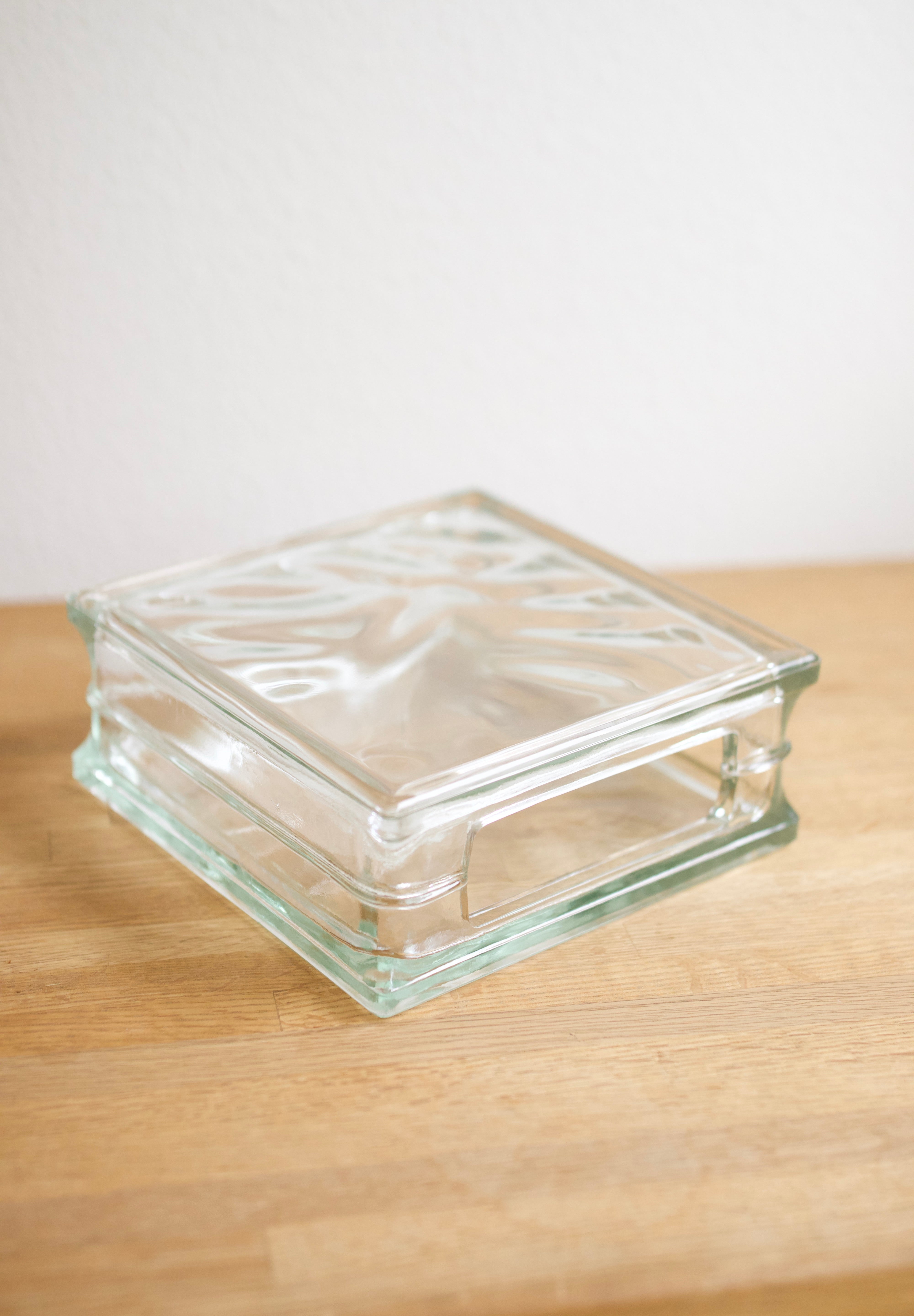 Vintage Lumix Nevada Glass Block Vase