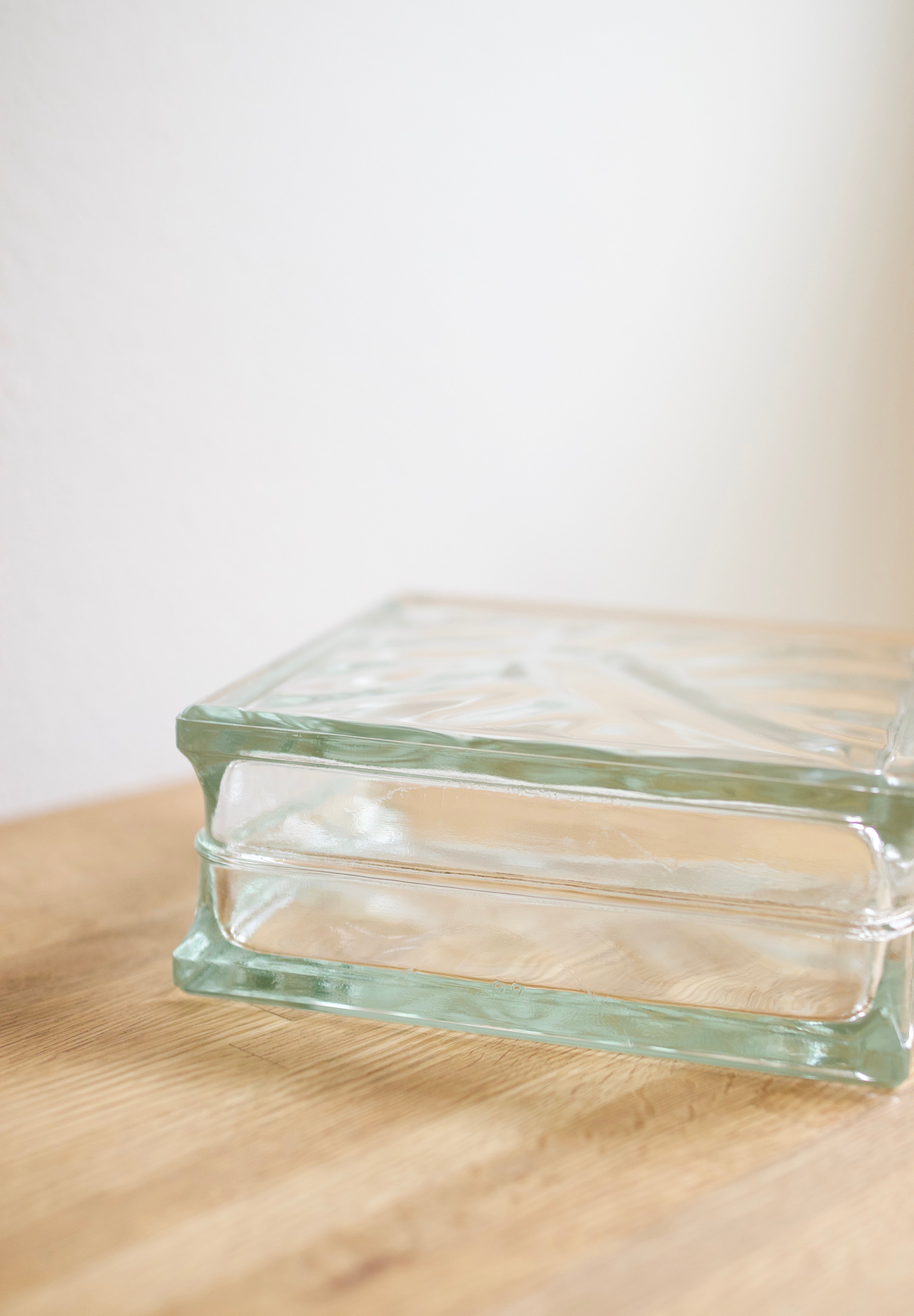 Vintage Lumix Nevada Glass Block Vase