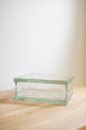 Vintage Lumix Nevada Glass Block Vase