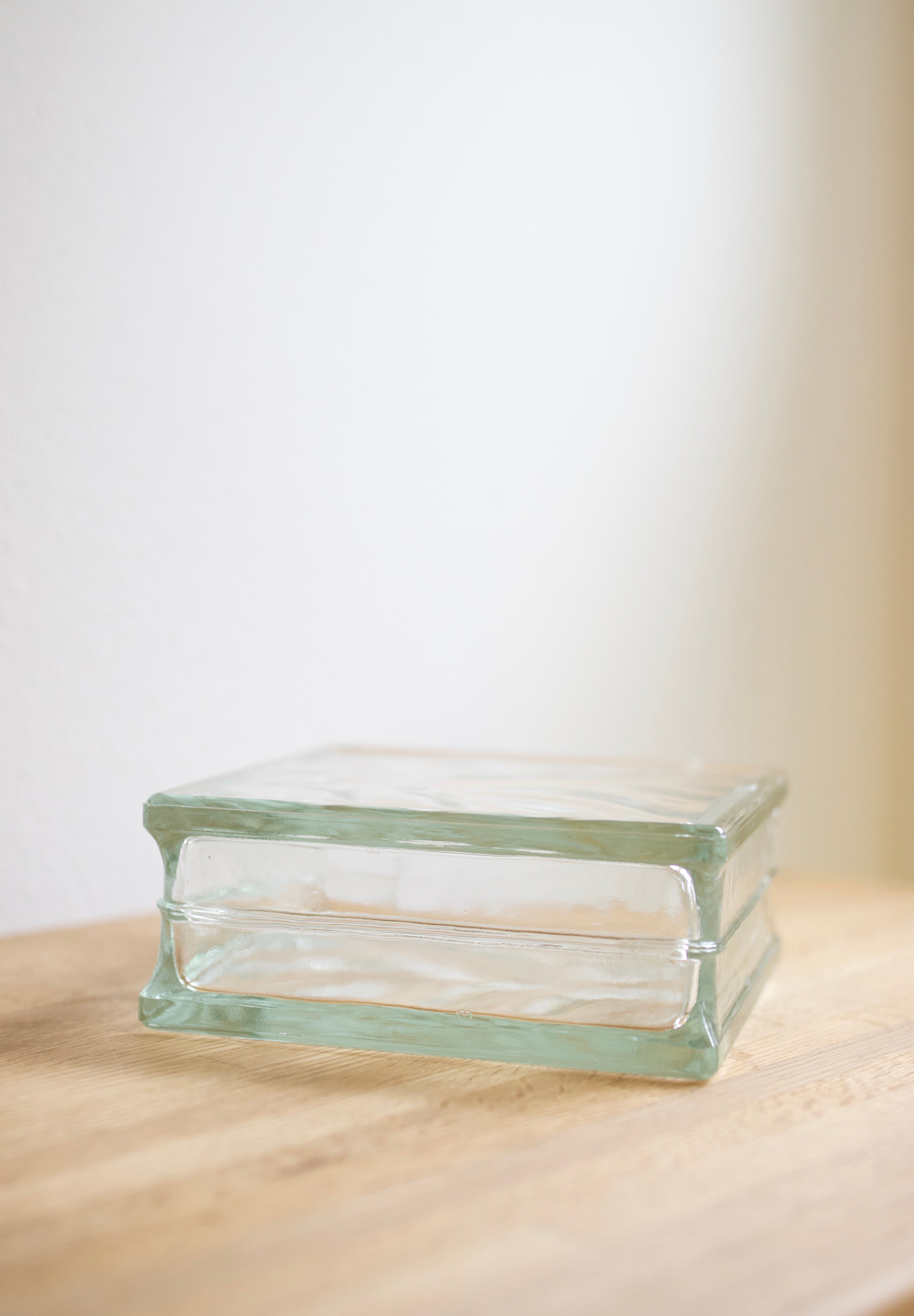 Vintage Lumix Nevada Glass Block Vase