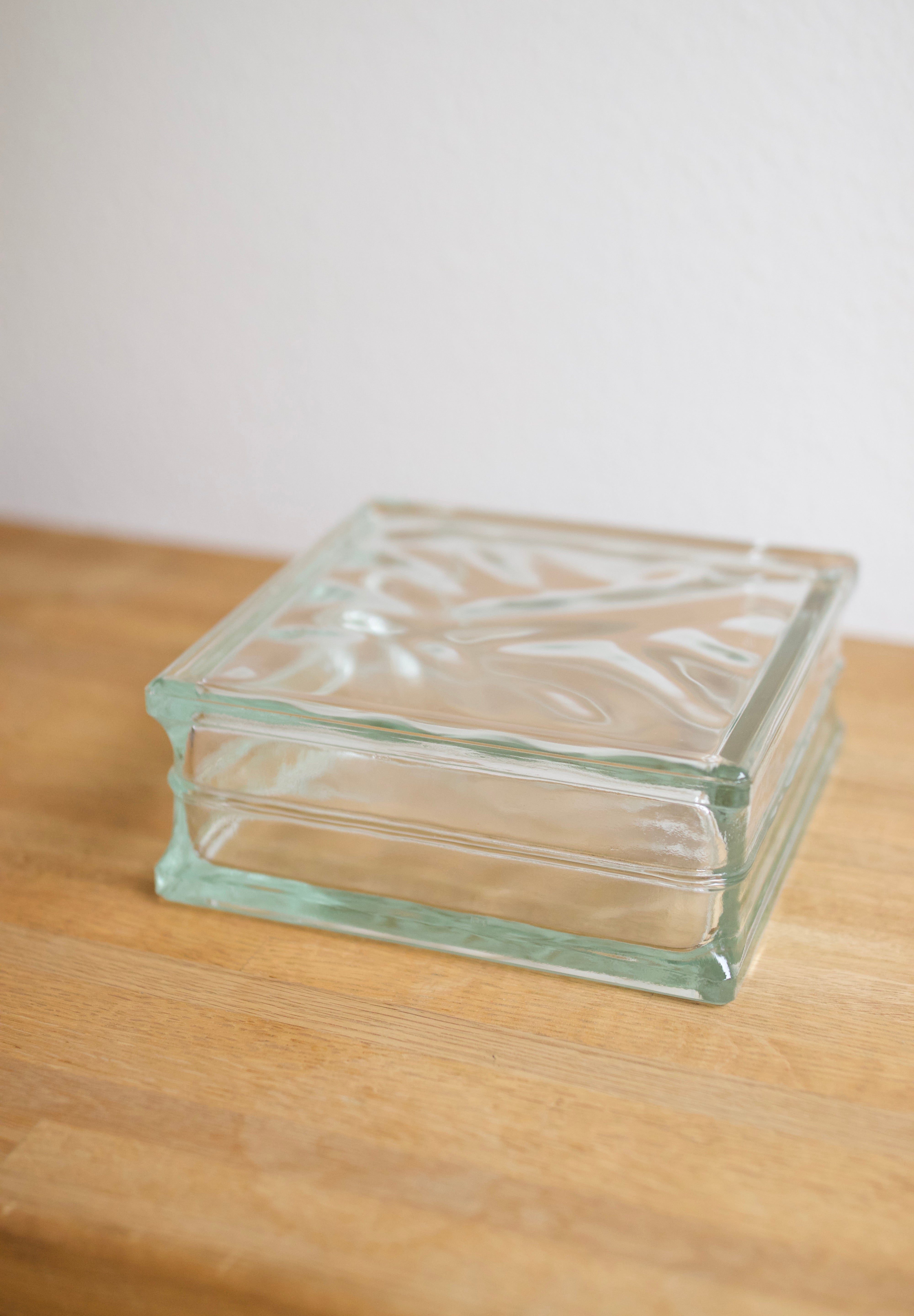 Vintage Lumix Nevada Glass Block Vase
