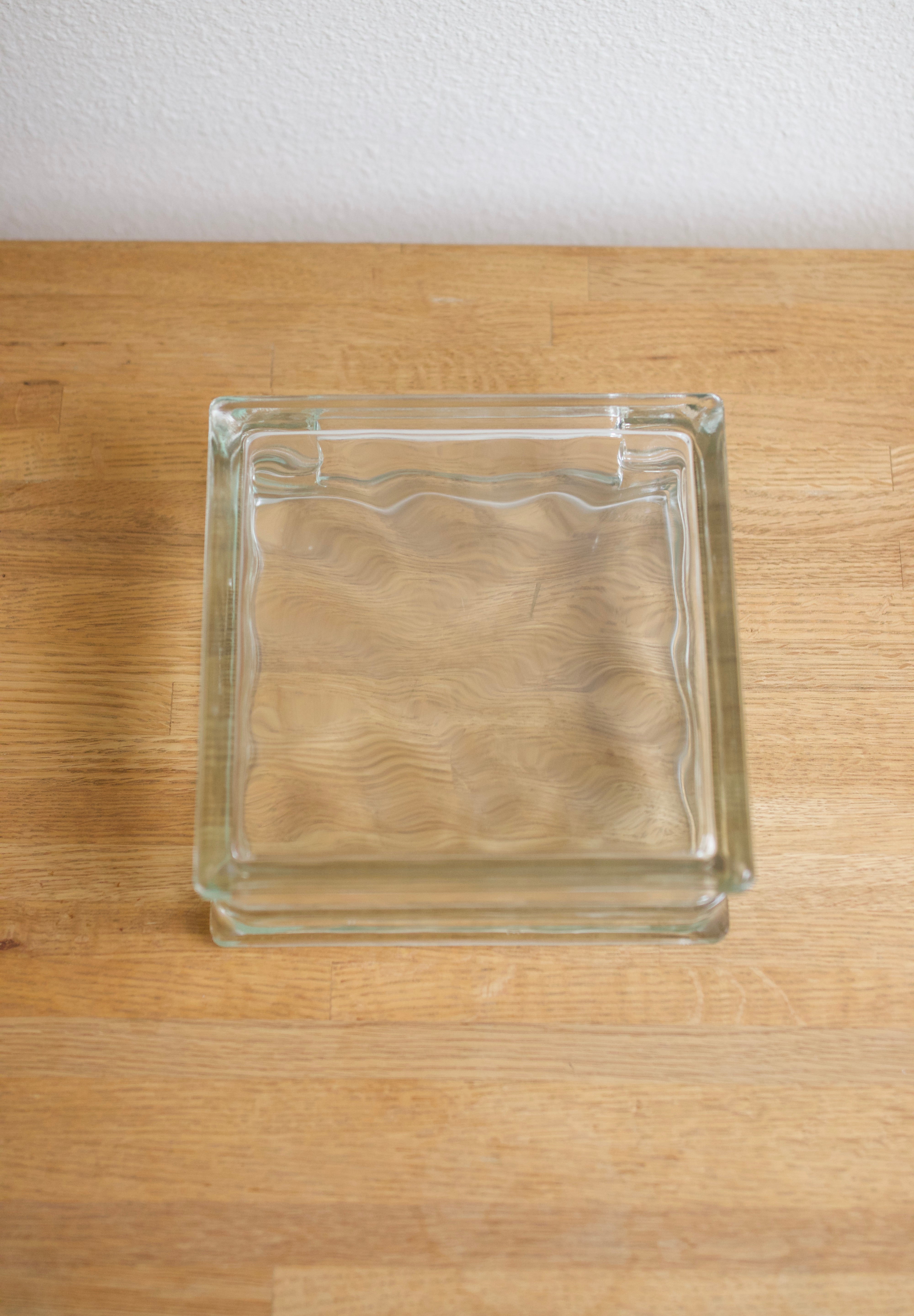 Vintage Lumix Nevada Glass Block Vase