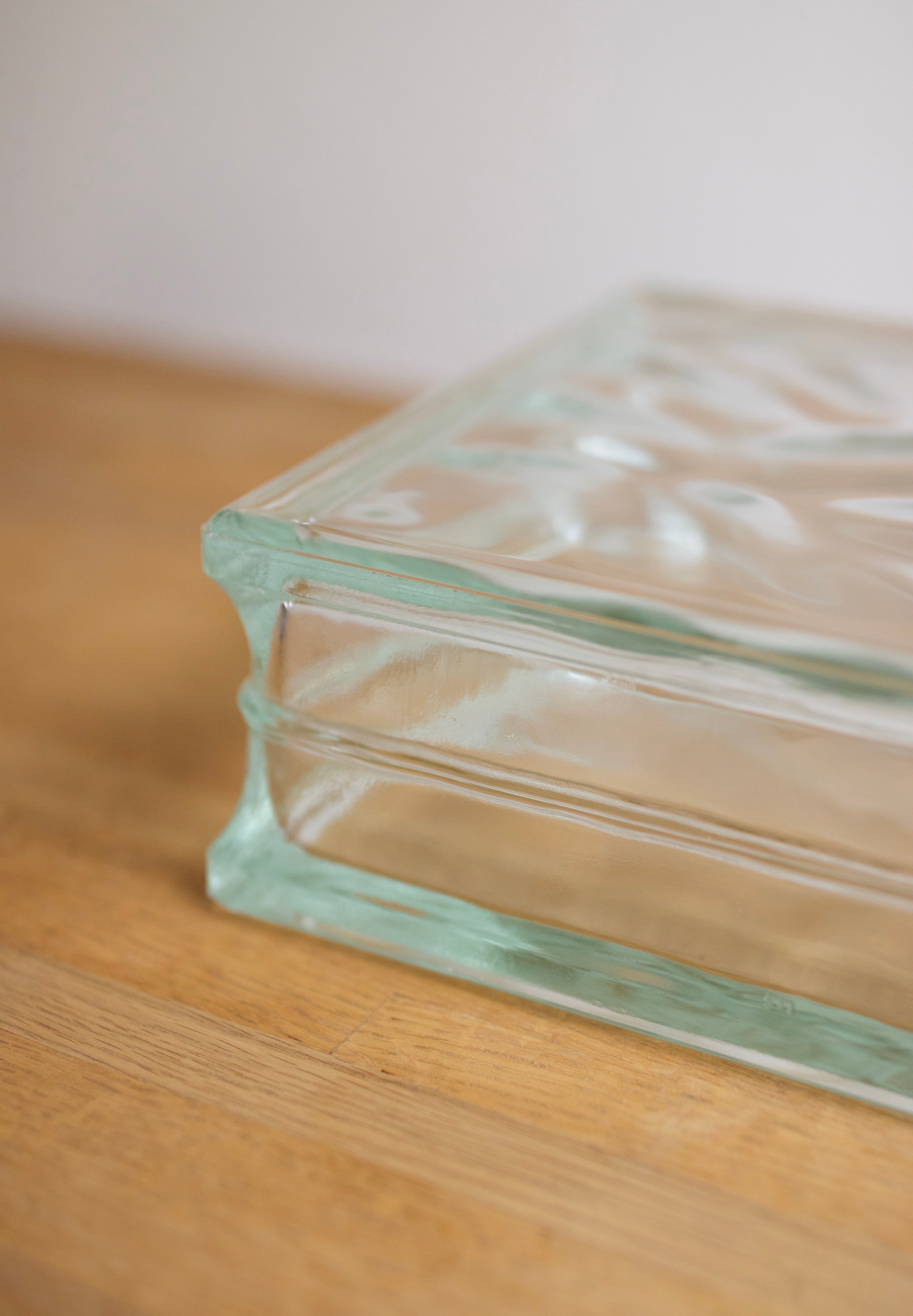 Vintage Lumix Nevada Glass Block Vase