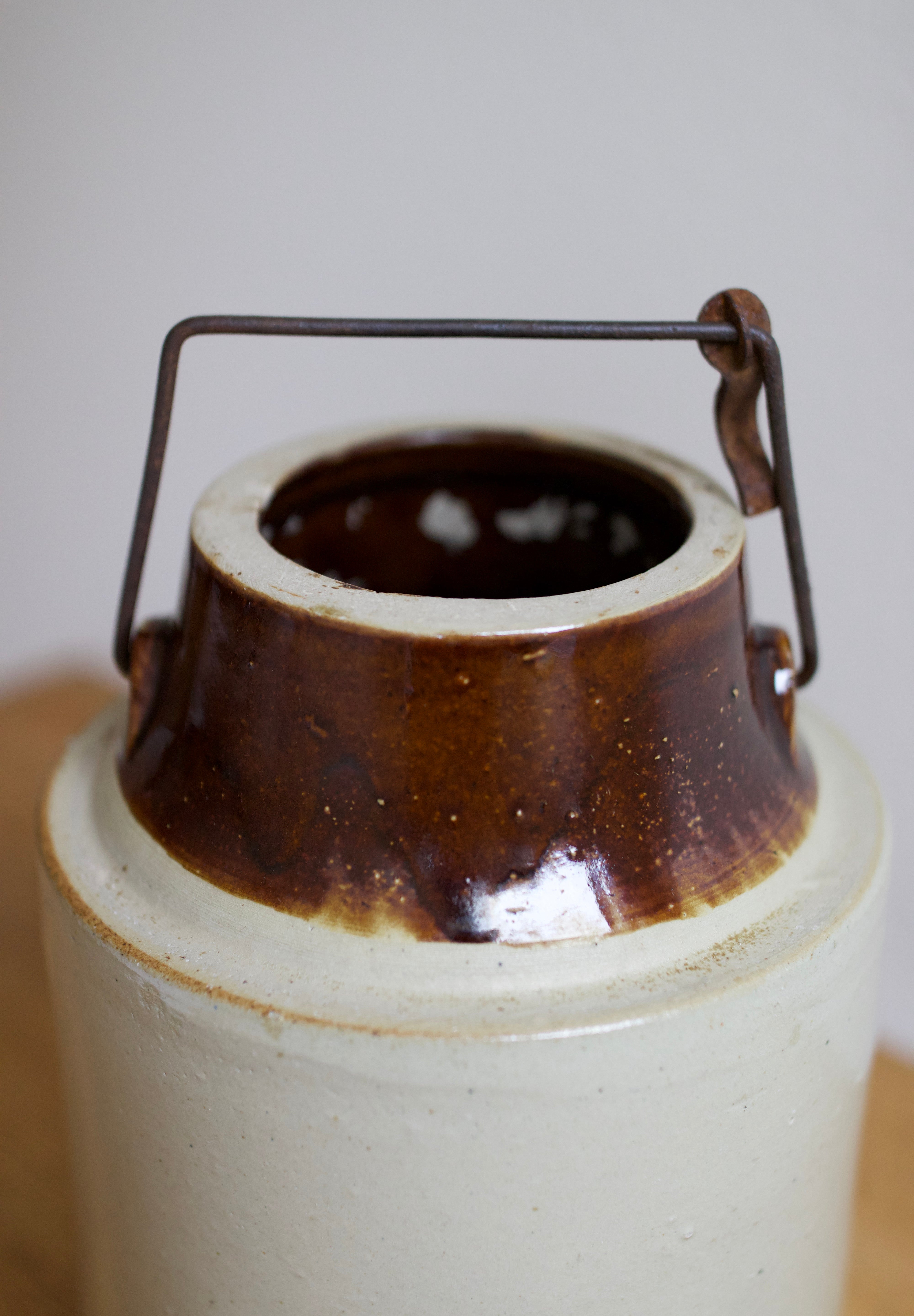 Antique Two-Tone Stoneware Canning Crock