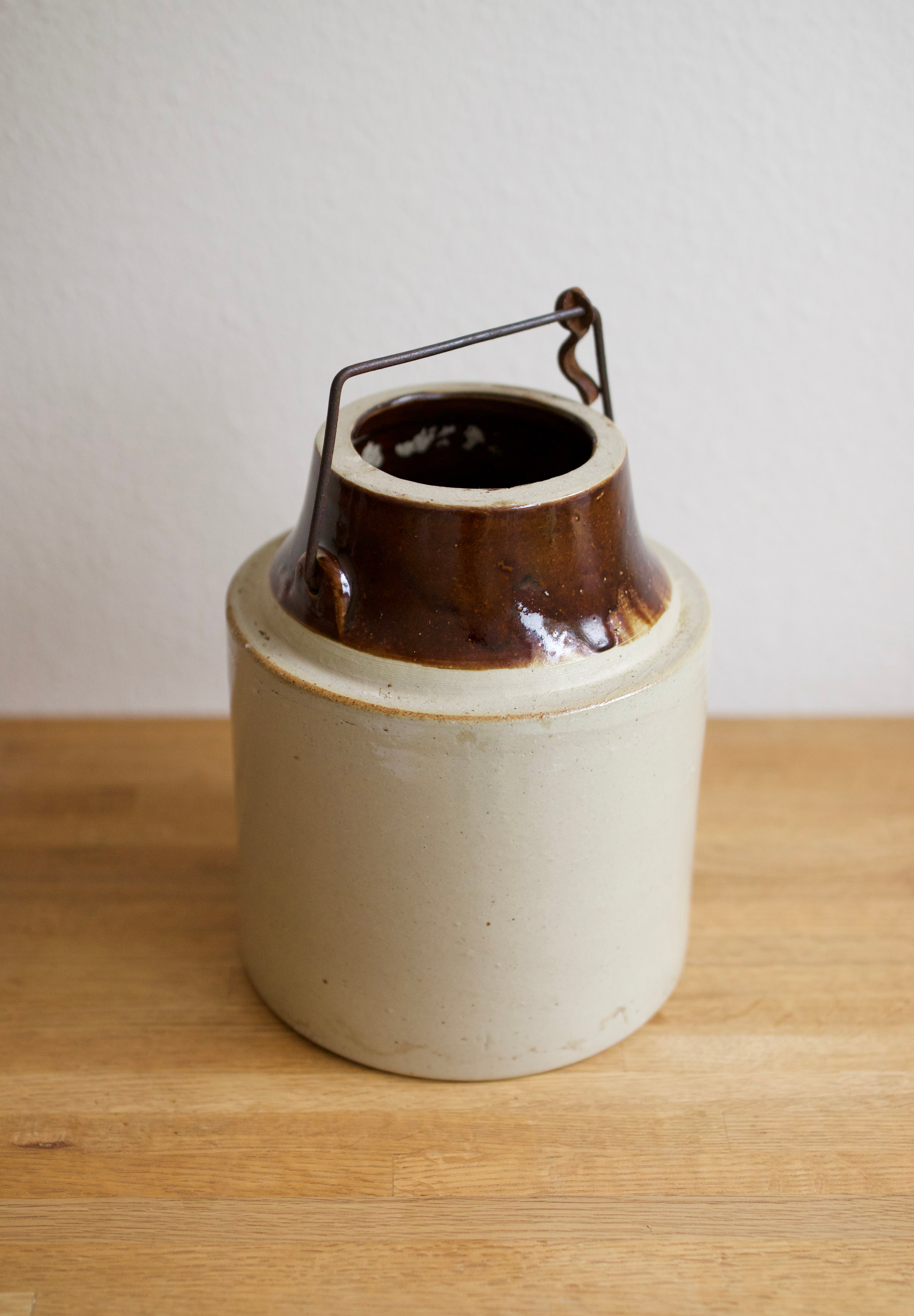 Antique Two-Tone Stoneware Canning Crock