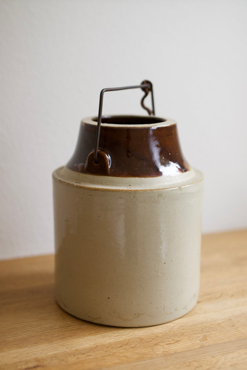 Antique Two-Tone Stoneware Canning Crock