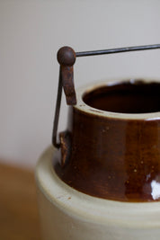 Antique Two-Tone Stoneware Canning Crock