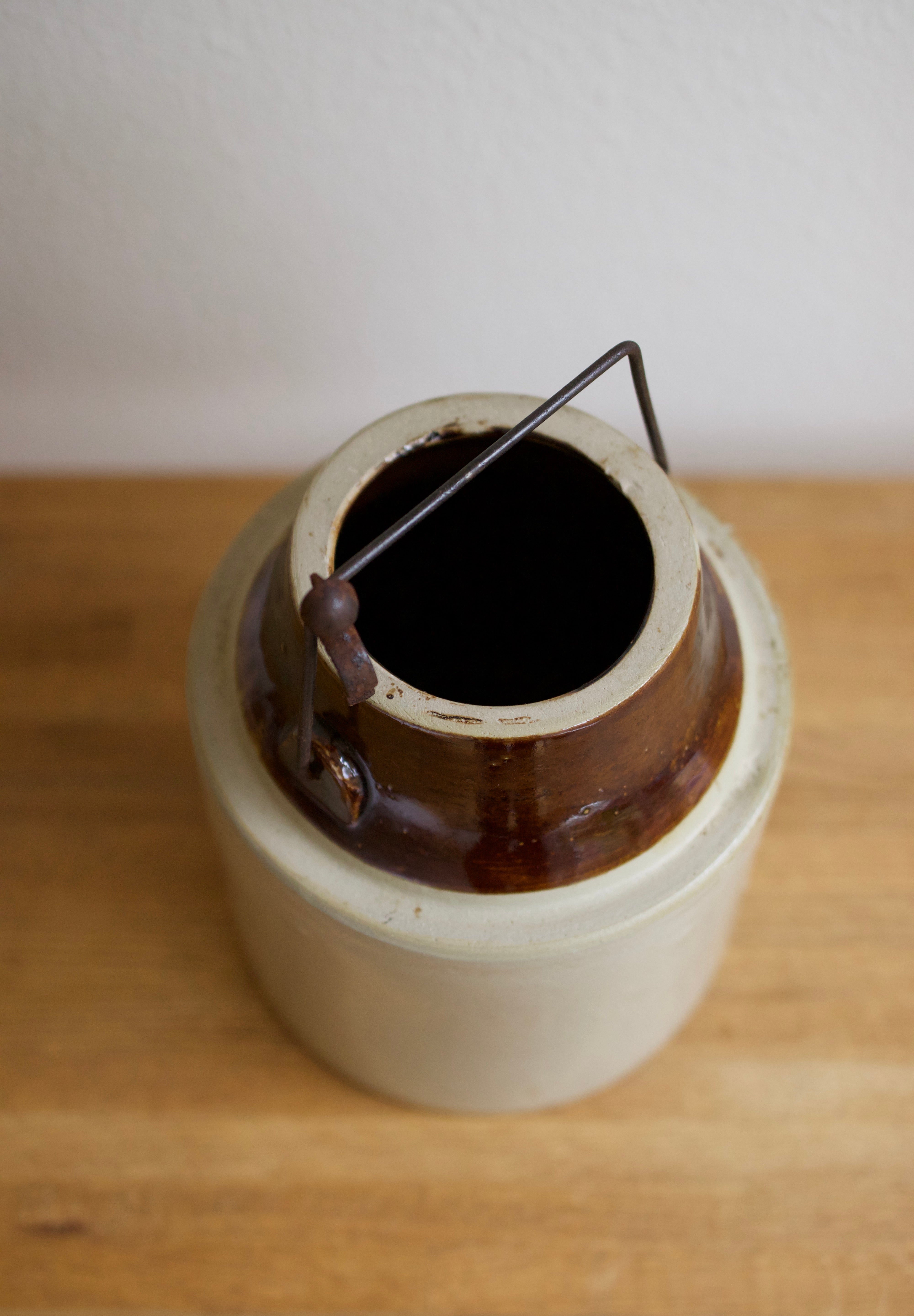 Antique Two-Tone Stoneware Canning Crock