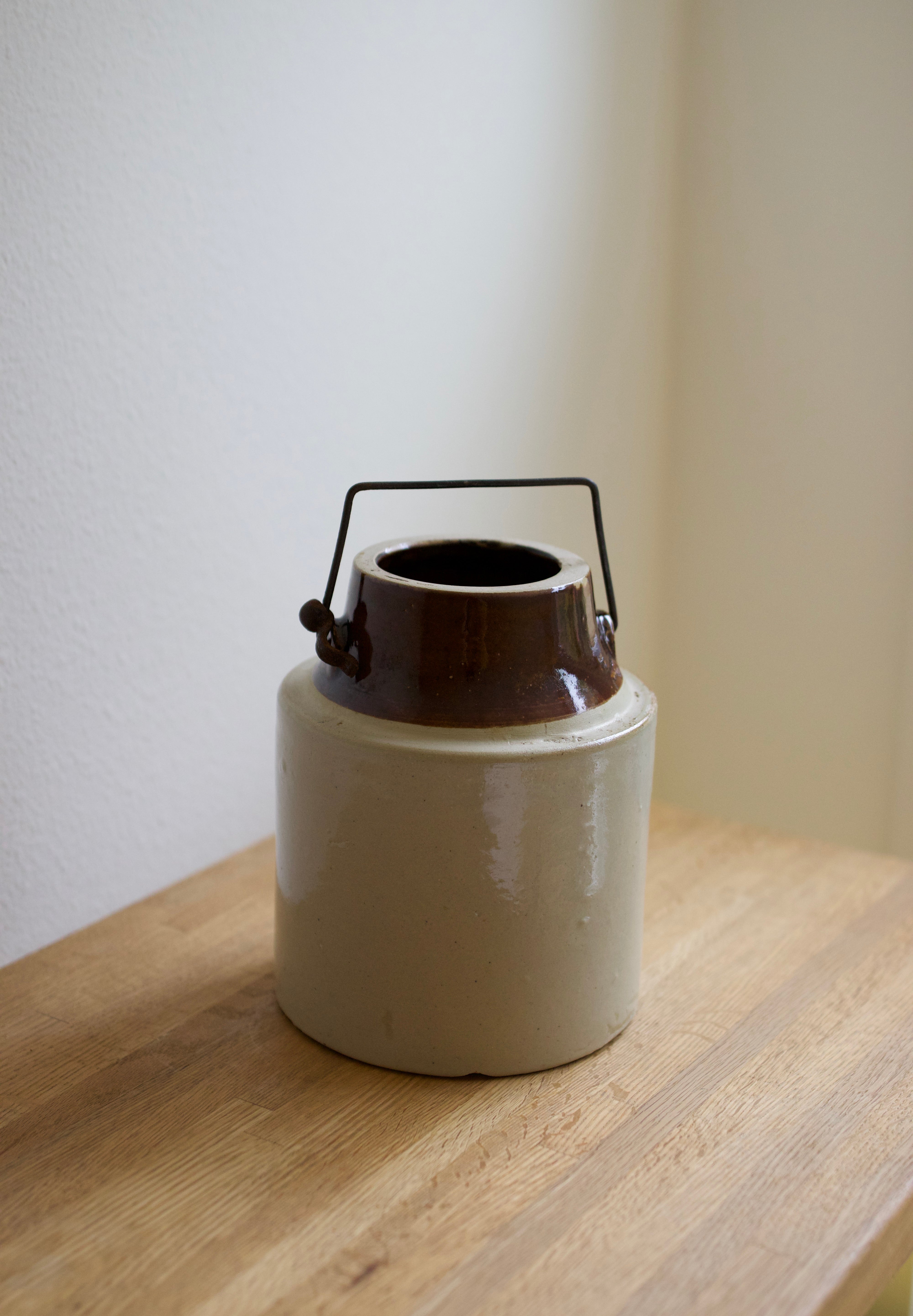 Antique Two-Tone Stoneware Canning Crock