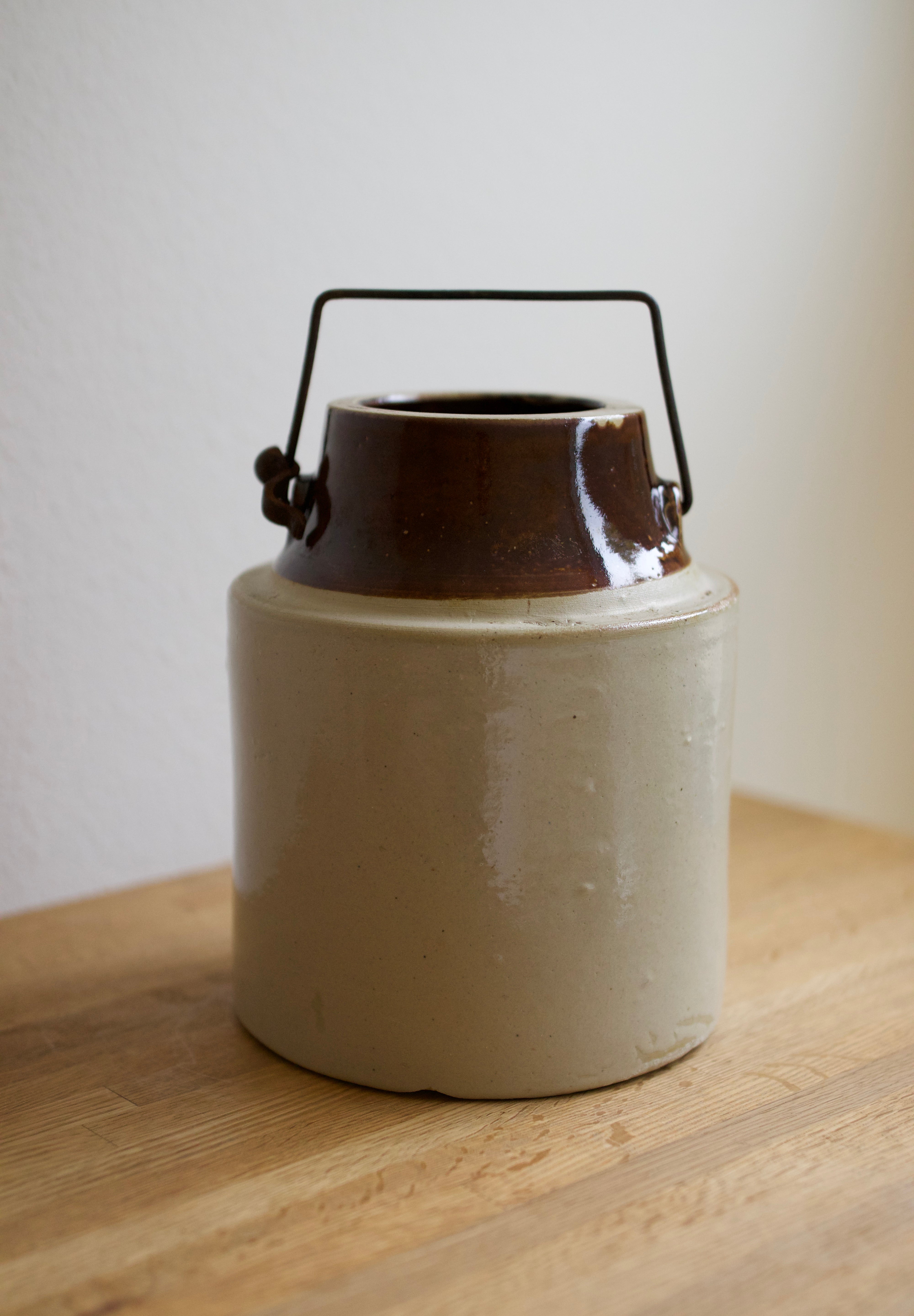 Antique Two-Tone Stoneware Canning Crock
