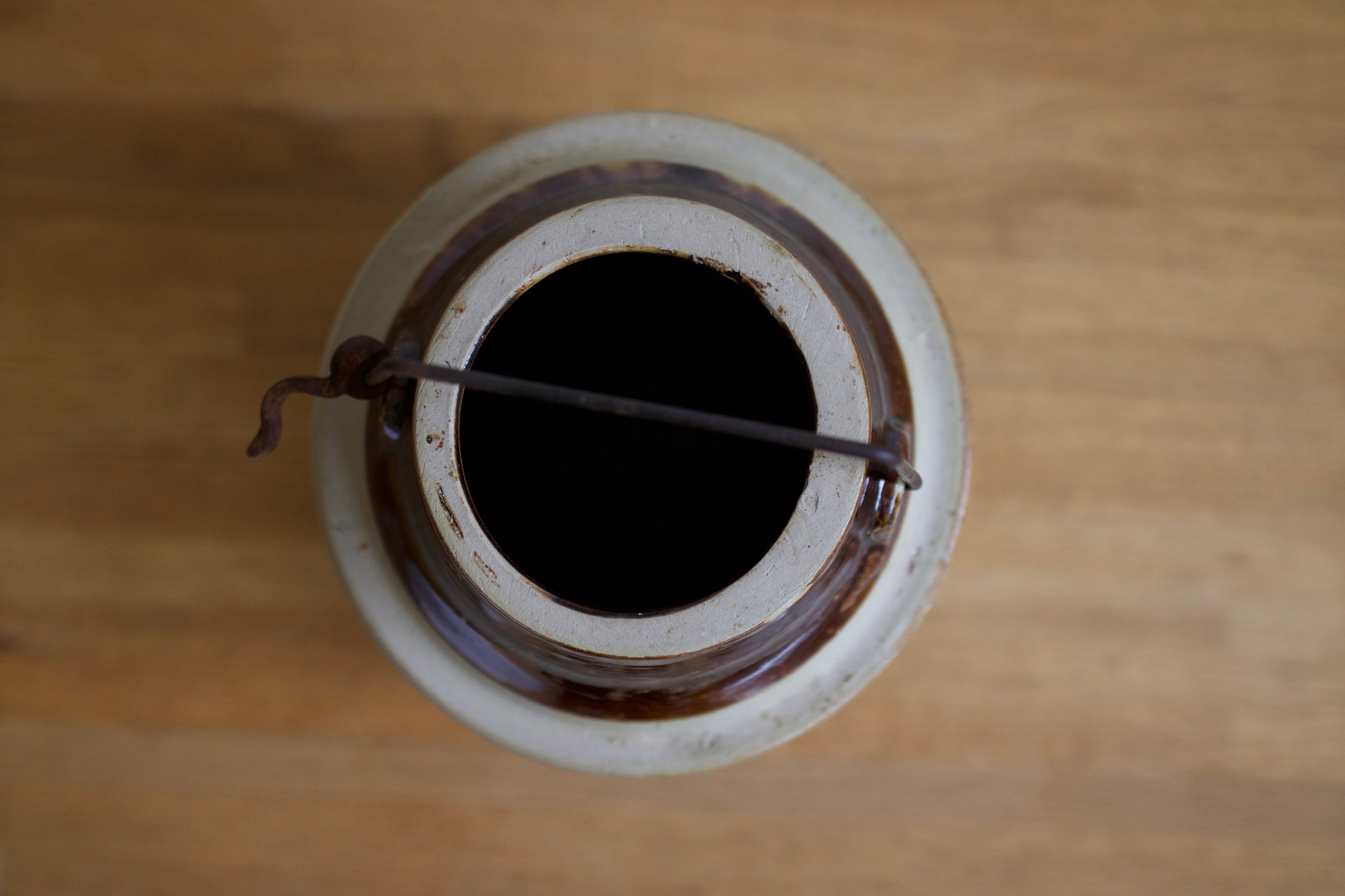 Antique Two-Tone Stoneware Canning Crock