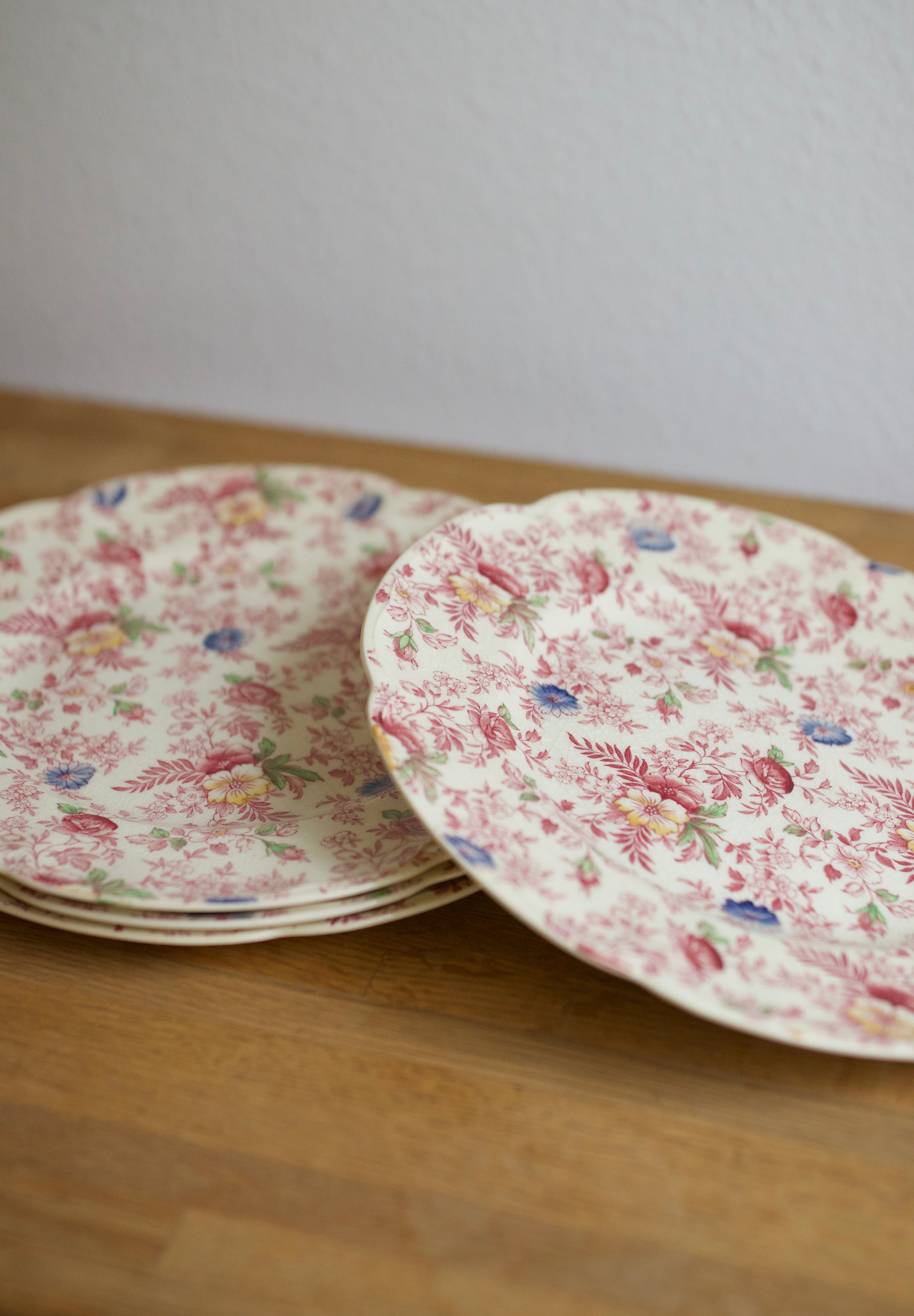 Vintage Johnson Brothers Old English Chintz Dinner Plates (Set of 4)