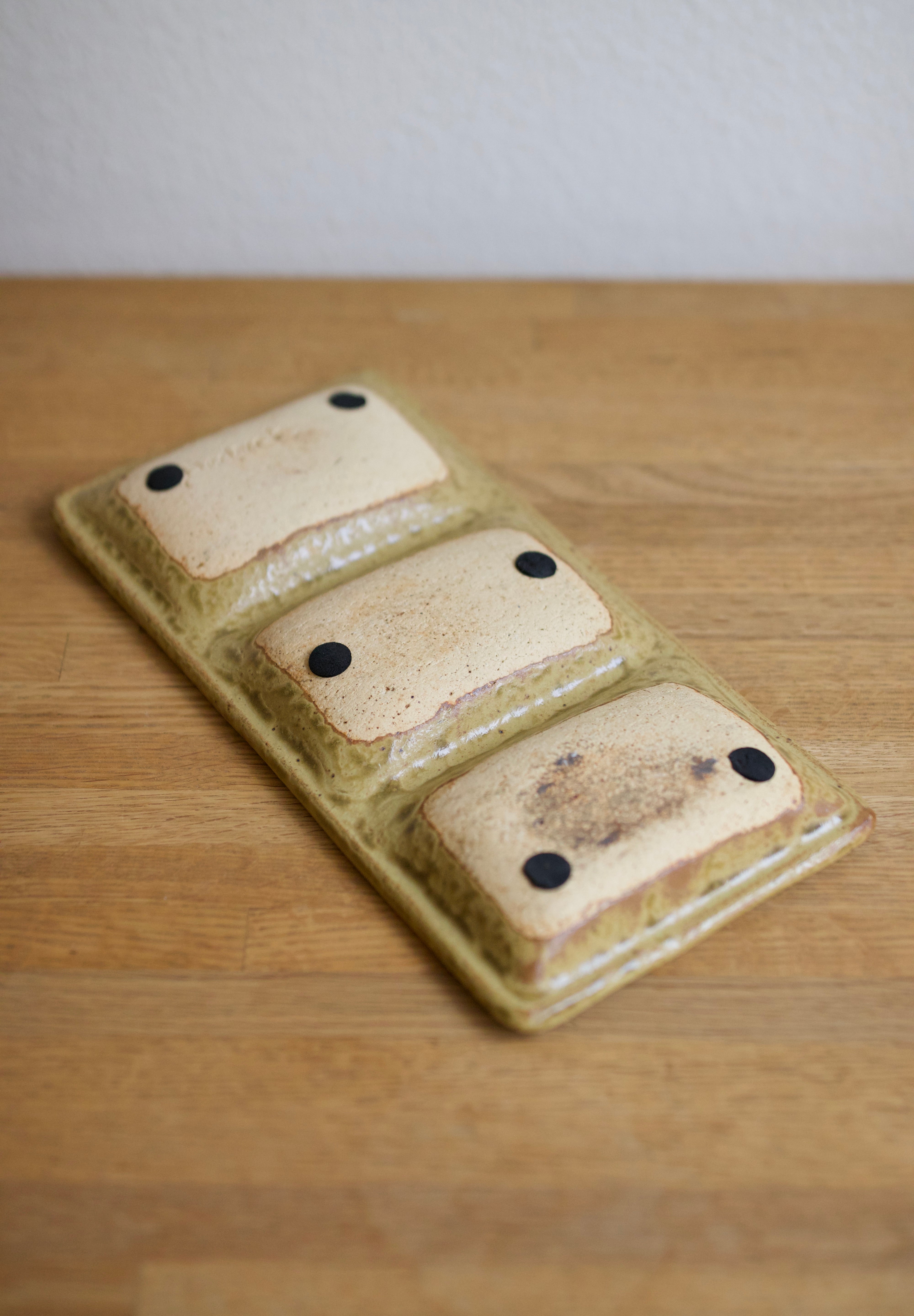 Studio Pottery Three-Section Tray