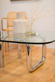 Vintage Italian Chrome Coffee Table, 1970s/80s