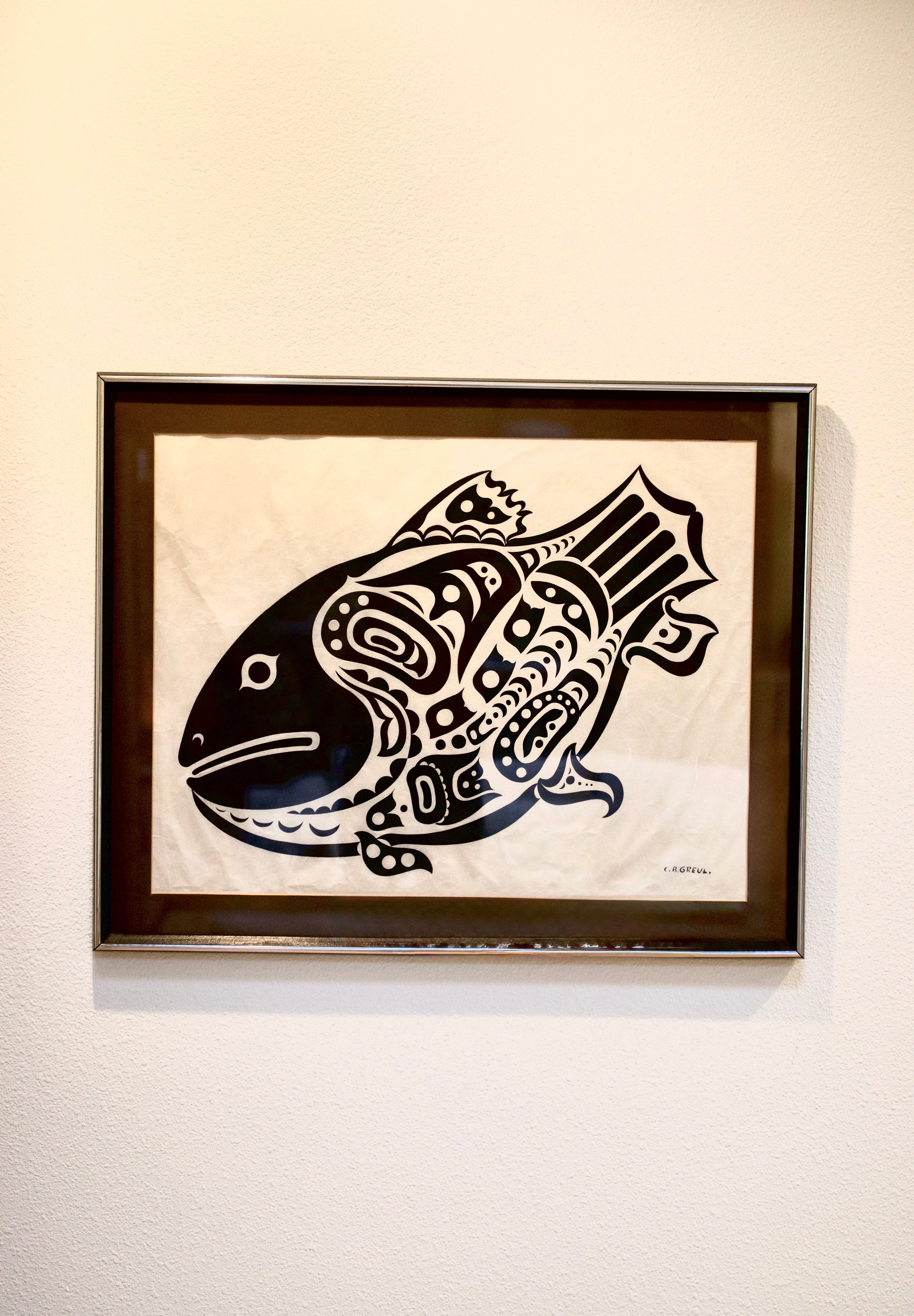 C.B. Greul "Haida Fish" Silkscreen Framed Print, 1950s–60s