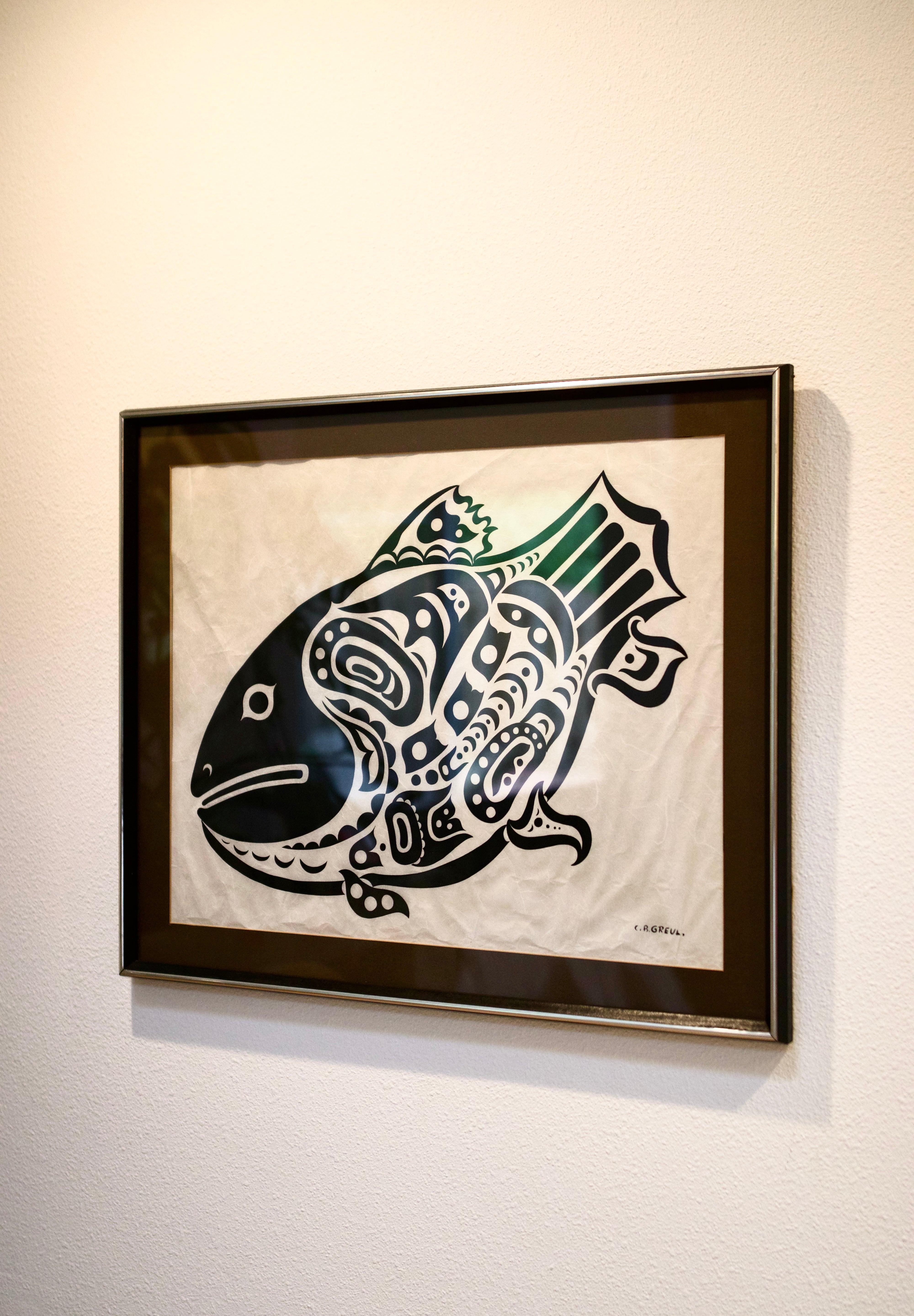 C.B. Greul "Haida Fish" Silkscreen Framed Print, 1950s–60s