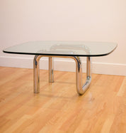 Vintage Italian Chrome Coffee Table, 1970s/80s