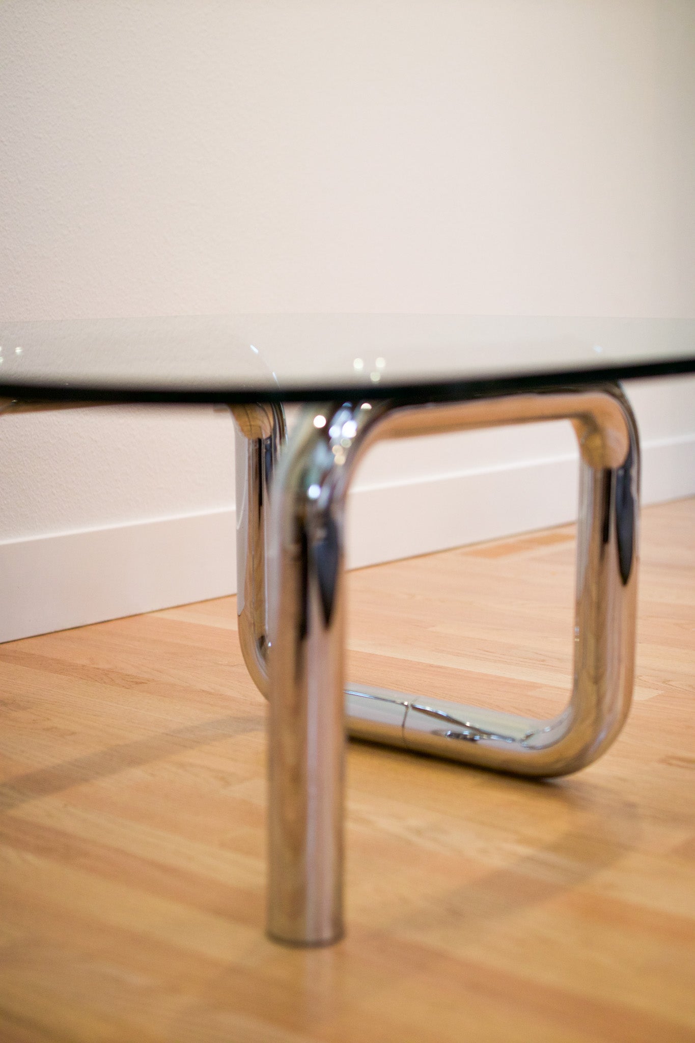 Vintage Italian Chrome Coffee Table, 1970s/80s