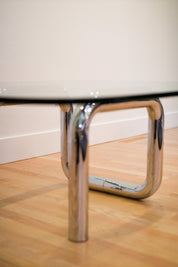 Vintage Italian Chrome Coffee Table, 1970s/80s