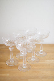 Vintage Libbey Rock Sharpe Crystal Champagne Coupes (Set of 6)