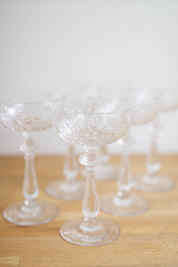 Vintage Libbey Rock Sharpe Crystal Champagne Coupes (Set of 6)