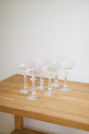 Vintage Libbey Rock Sharpe Crystal Champagne Coupes (Set of 6)