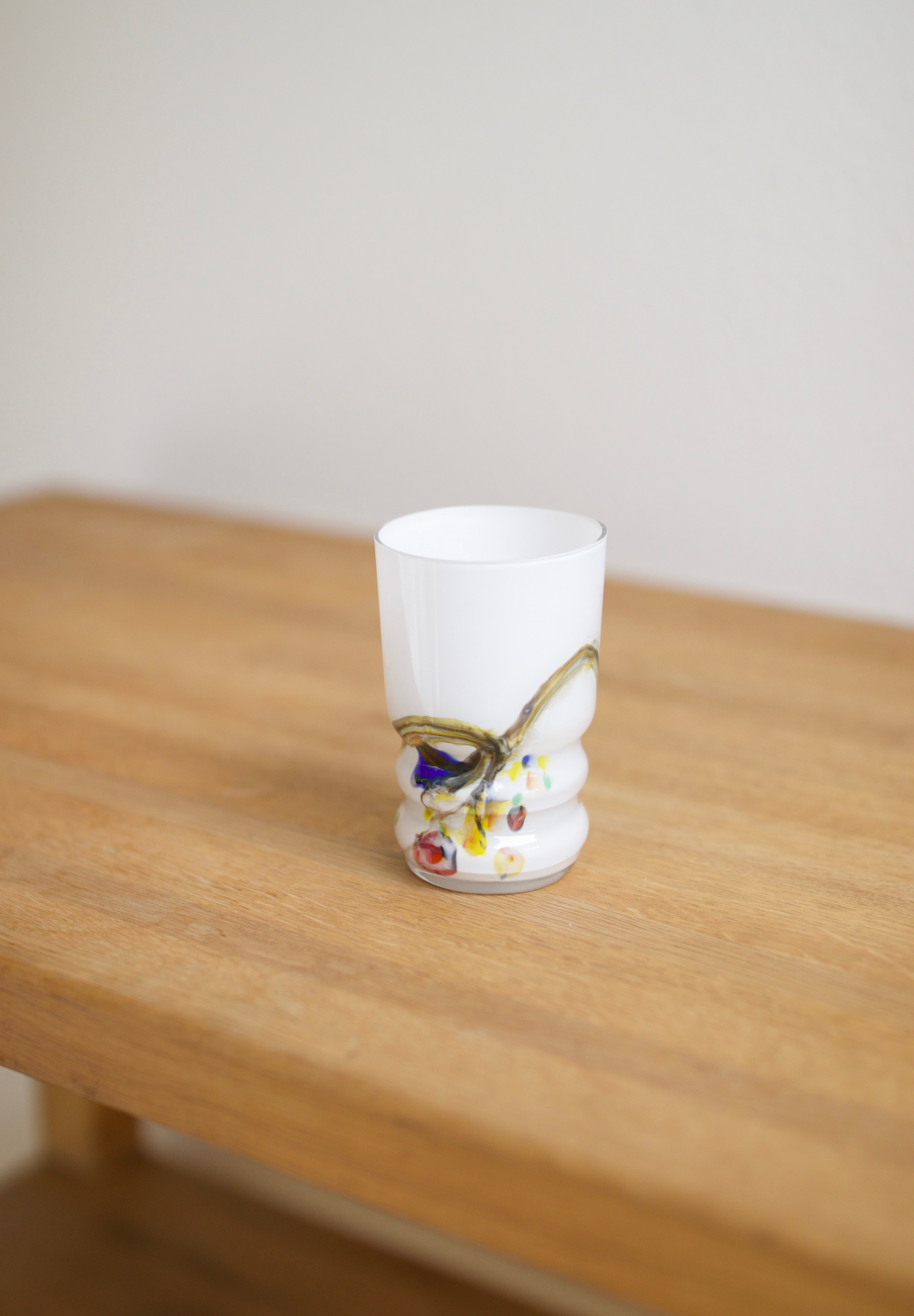 Vintage Snowflake Series Art Glass Tumblers (Set of 6)