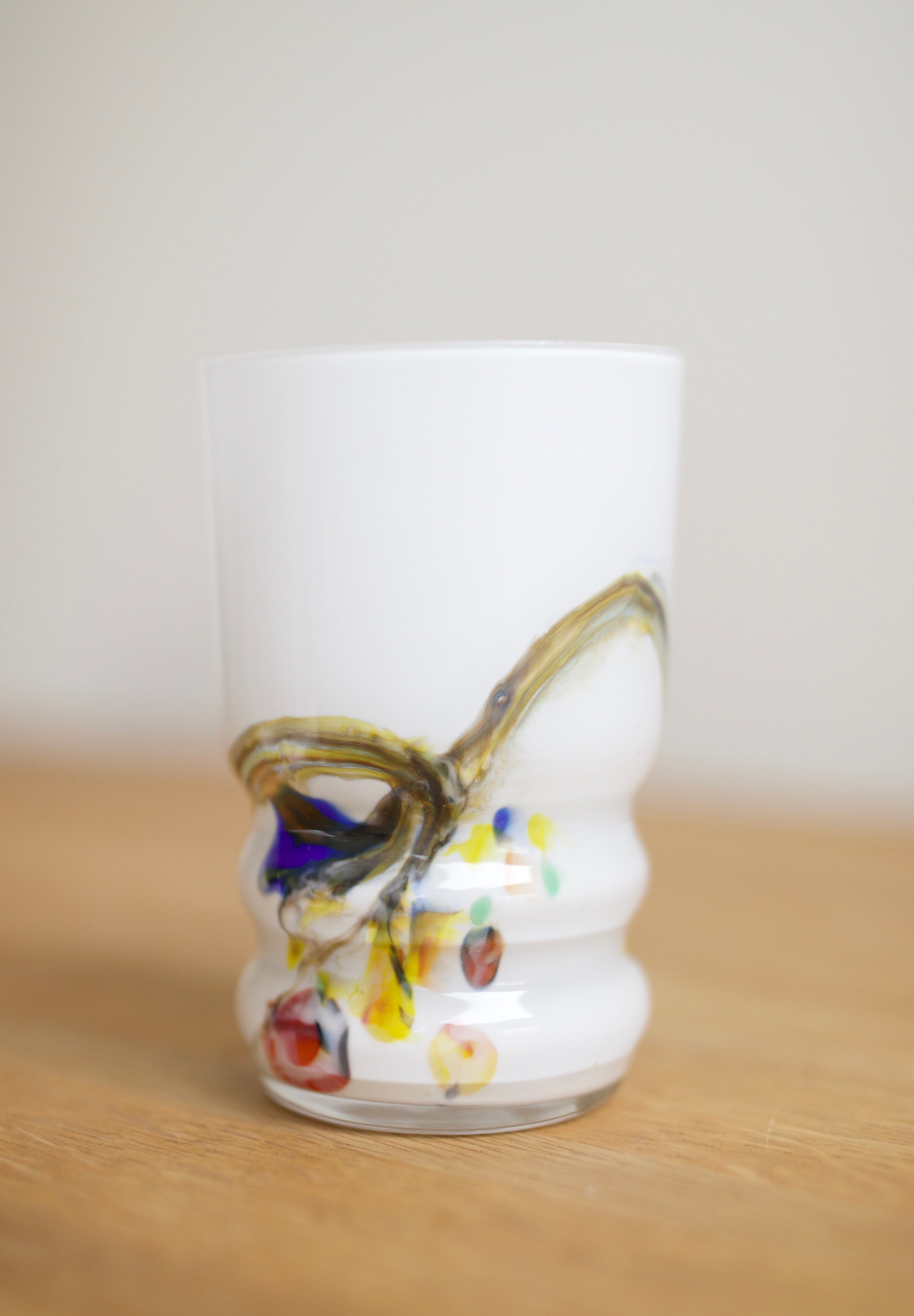 Vintage Snowflake Series Art Glass Tumblers (Set of 6)