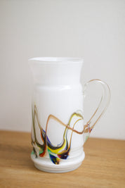 Vintage Snowflake Series Art Glass Pitcher