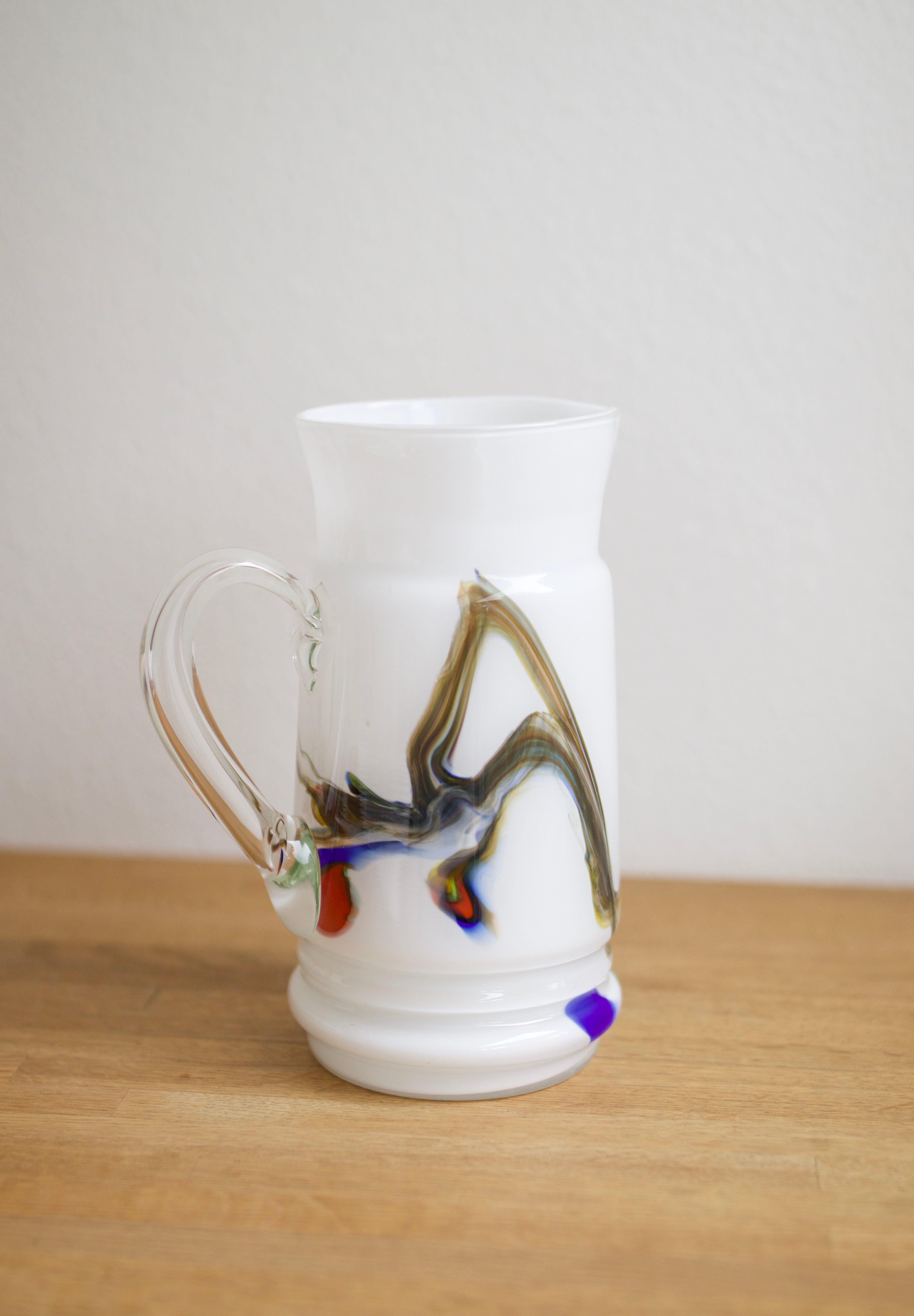 Vintage Snowflake Series Art Glass Pitcher