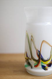 Vintage Snowflake Series Art Glass Pitcher