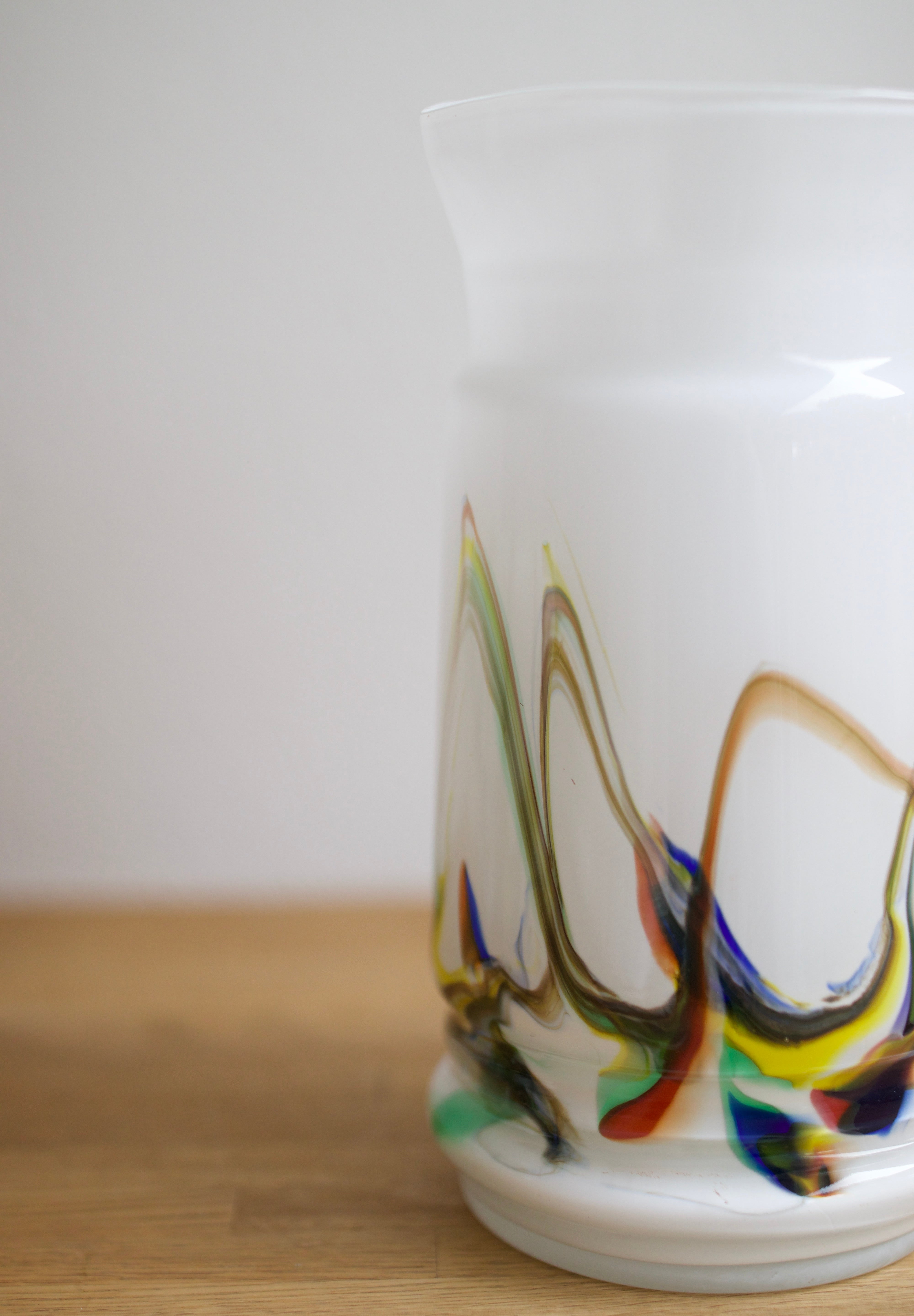 Vintage Snowflake Series Art Glass Pitcher