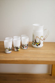 Vintage Snowflake Series Art Glass Tumblers (Set of 6)