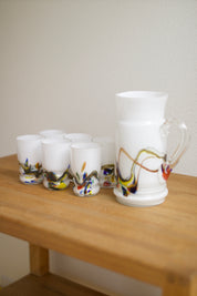 Vintage Snowflake Series Art Glass Pitcher