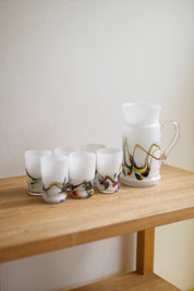 Vintage Snowflake Series Art Glass Pitcher