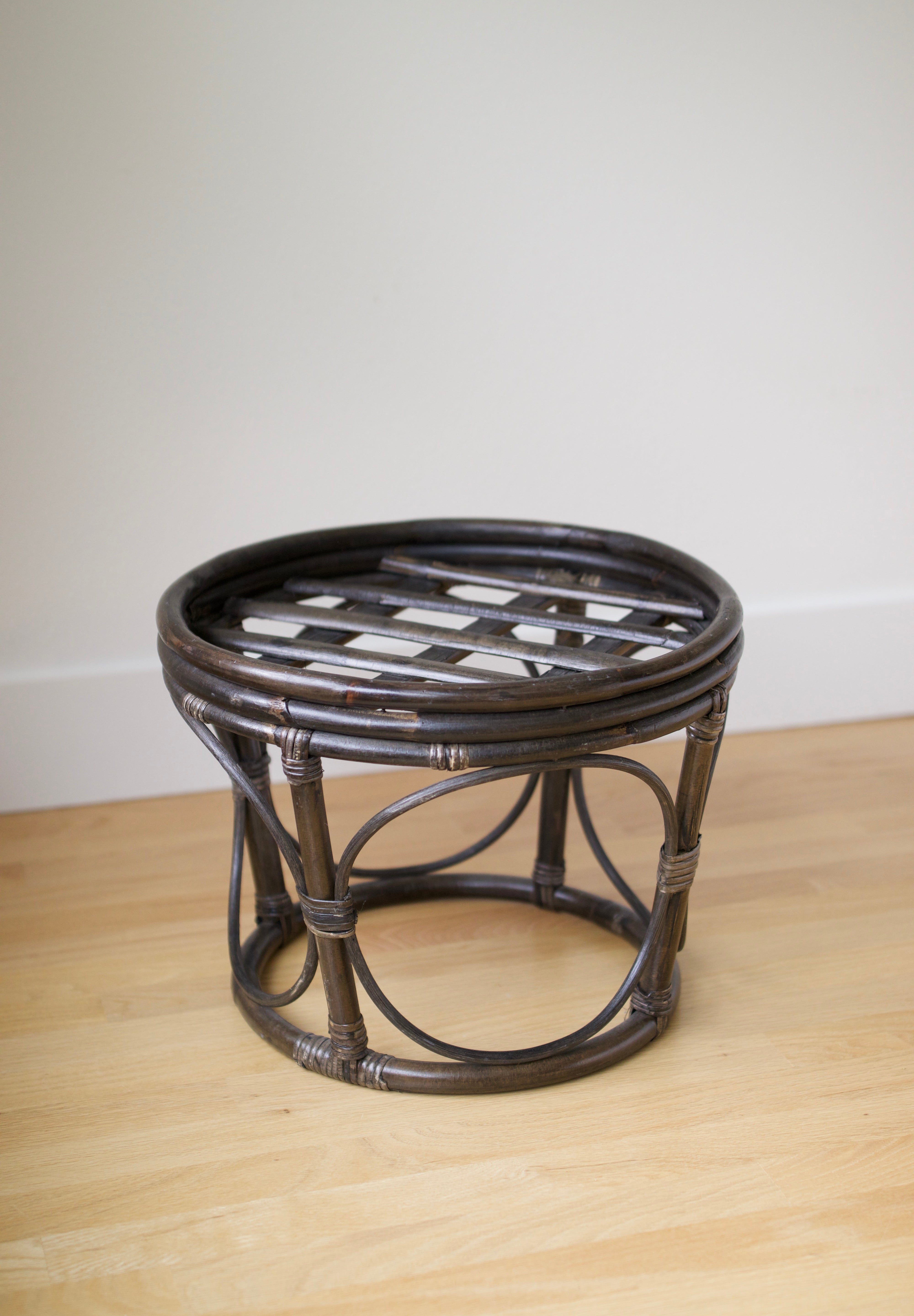 Vintage Bentwood Bamboo and Rattan Stool