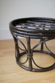 Vintage Bentwood Bamboo and Rattan Stool