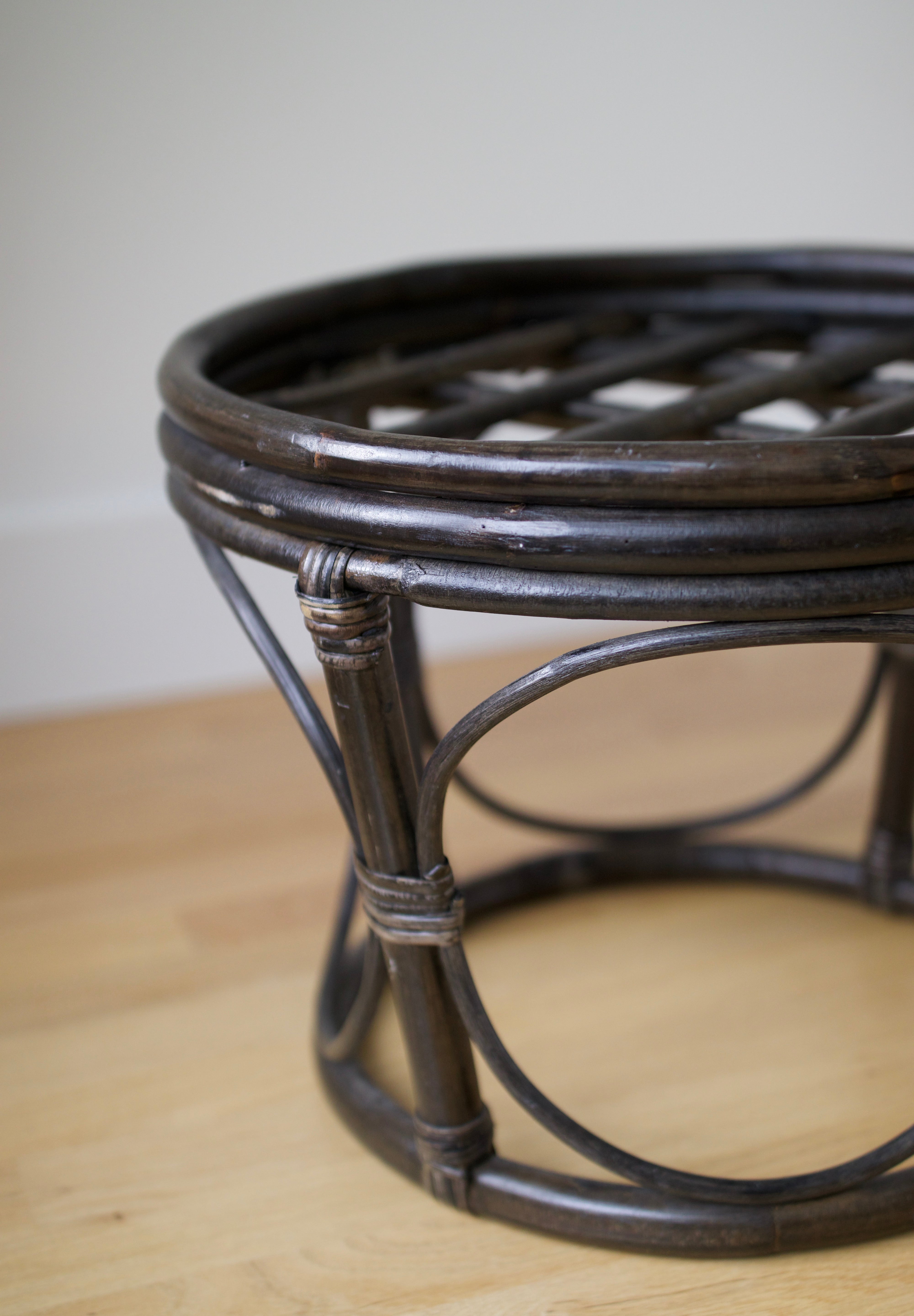 Vintage Bentwood Bamboo and Rattan Stool