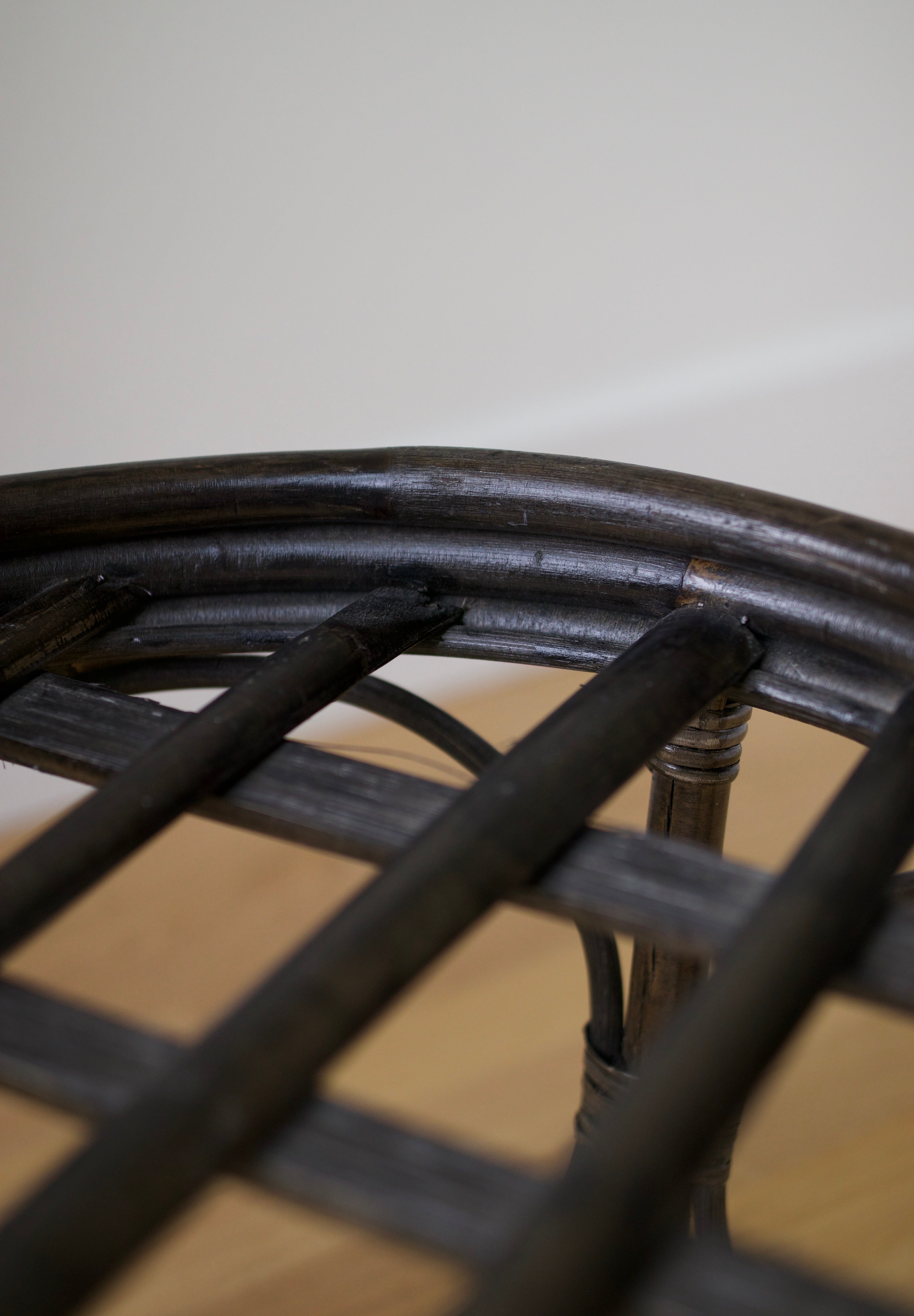 Vintage Bentwood Bamboo and Rattan Stool