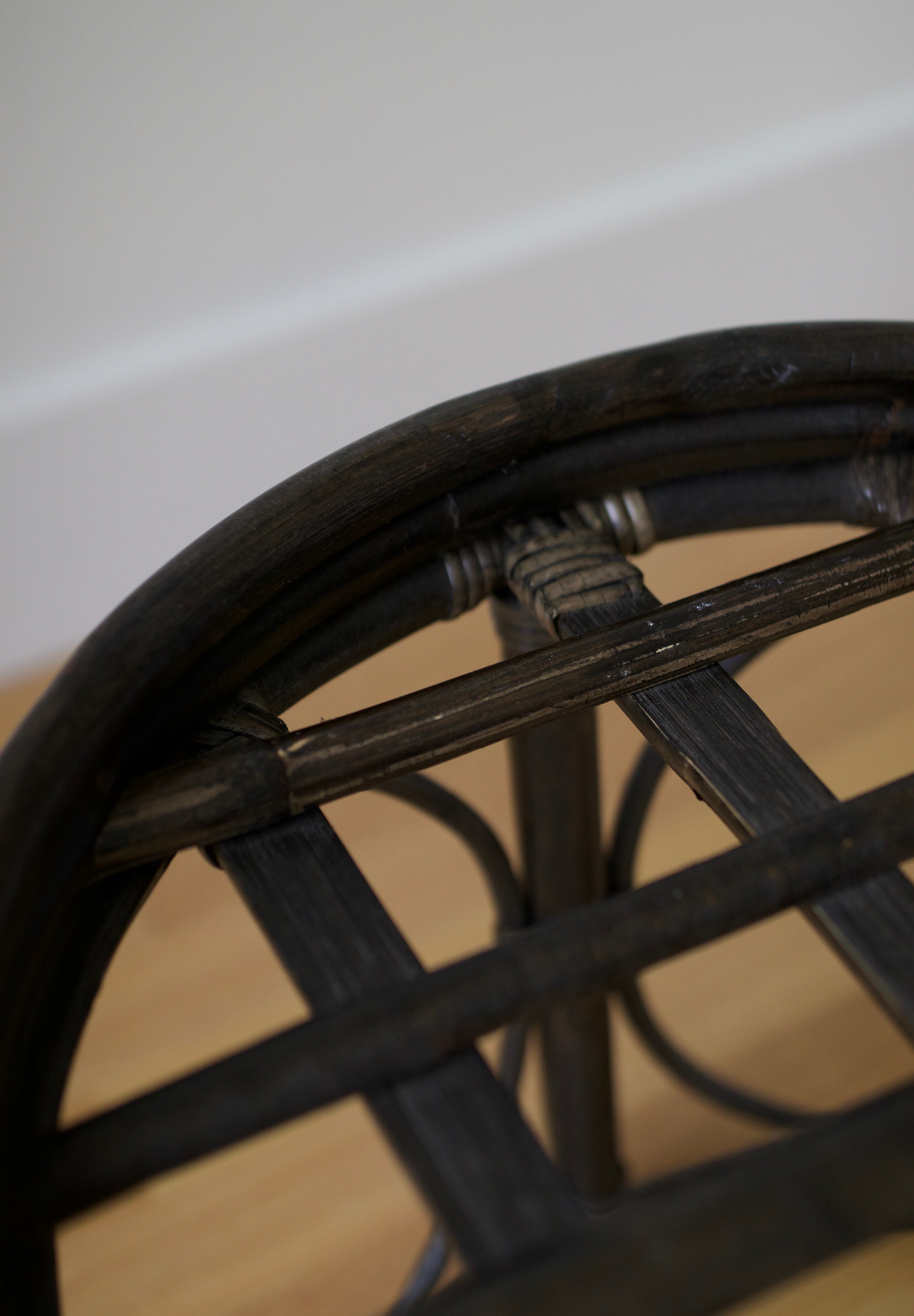 Vintage Bentwood Bamboo and Rattan Stool