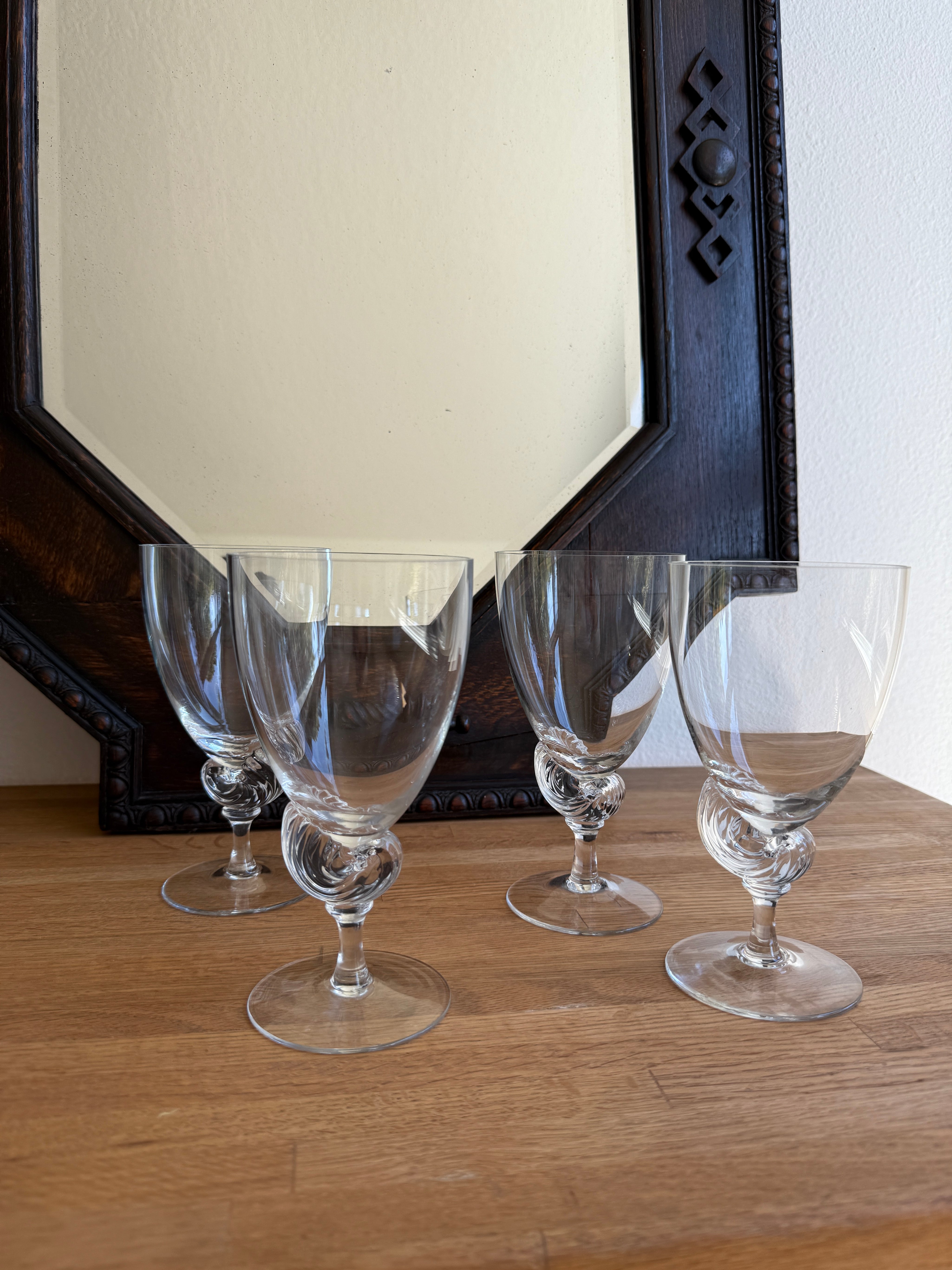 Vintage Dansk Neptune Crystal Water Goblets (Set of 4)
