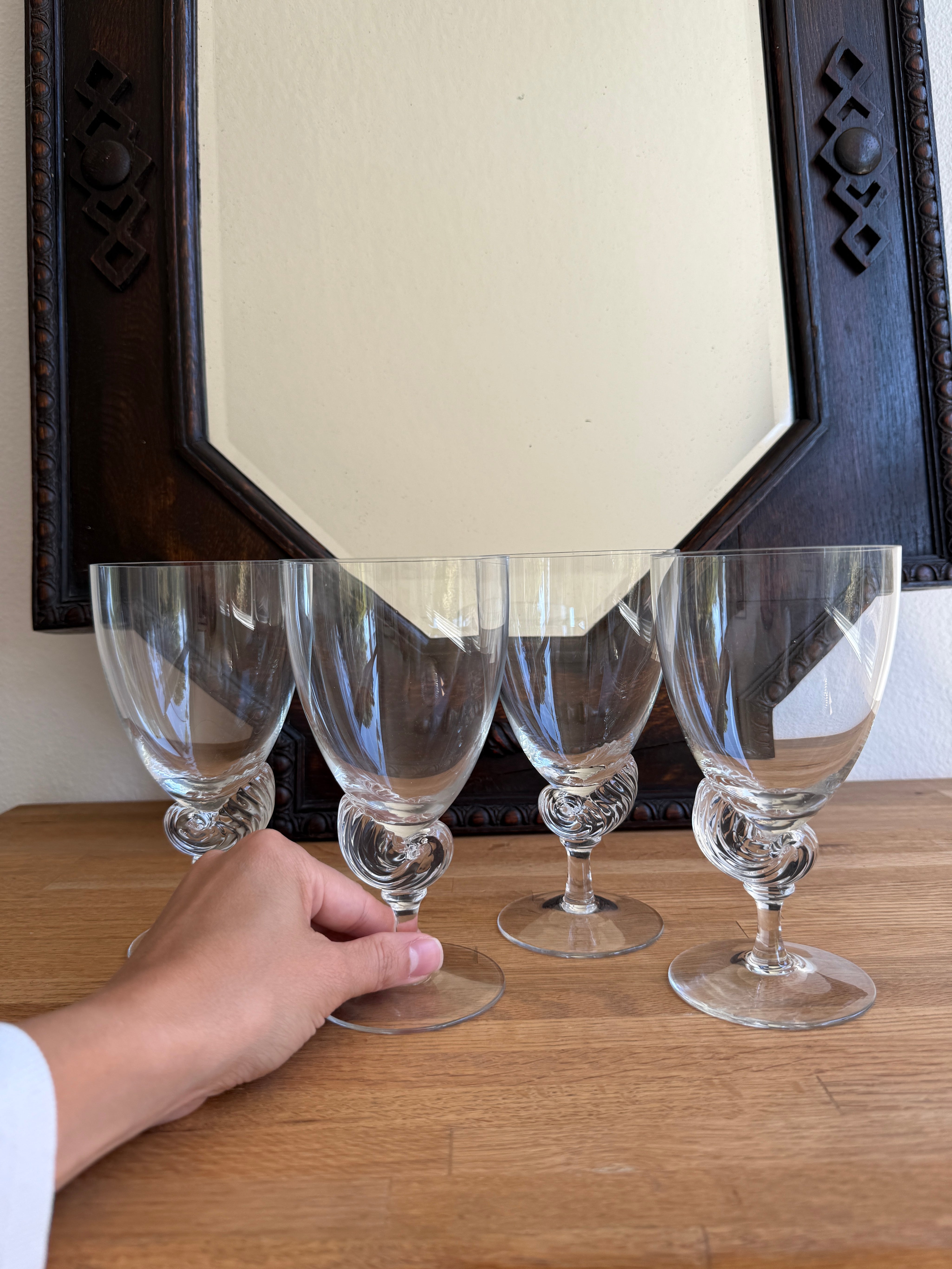 Vintage Dansk Neptune Crystal Water Goblets (Set of 4)