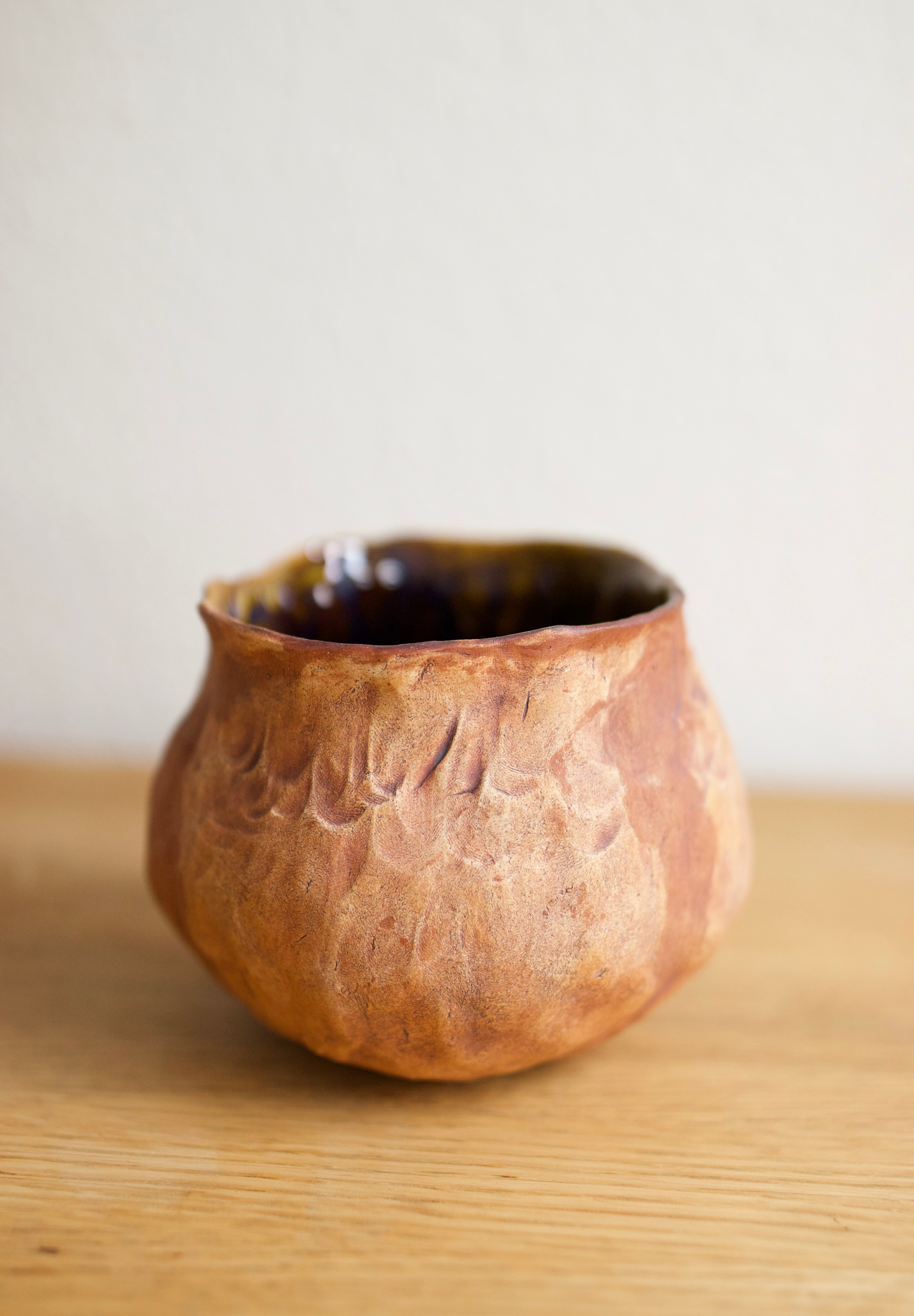 Textured Stoneware Bud Vase