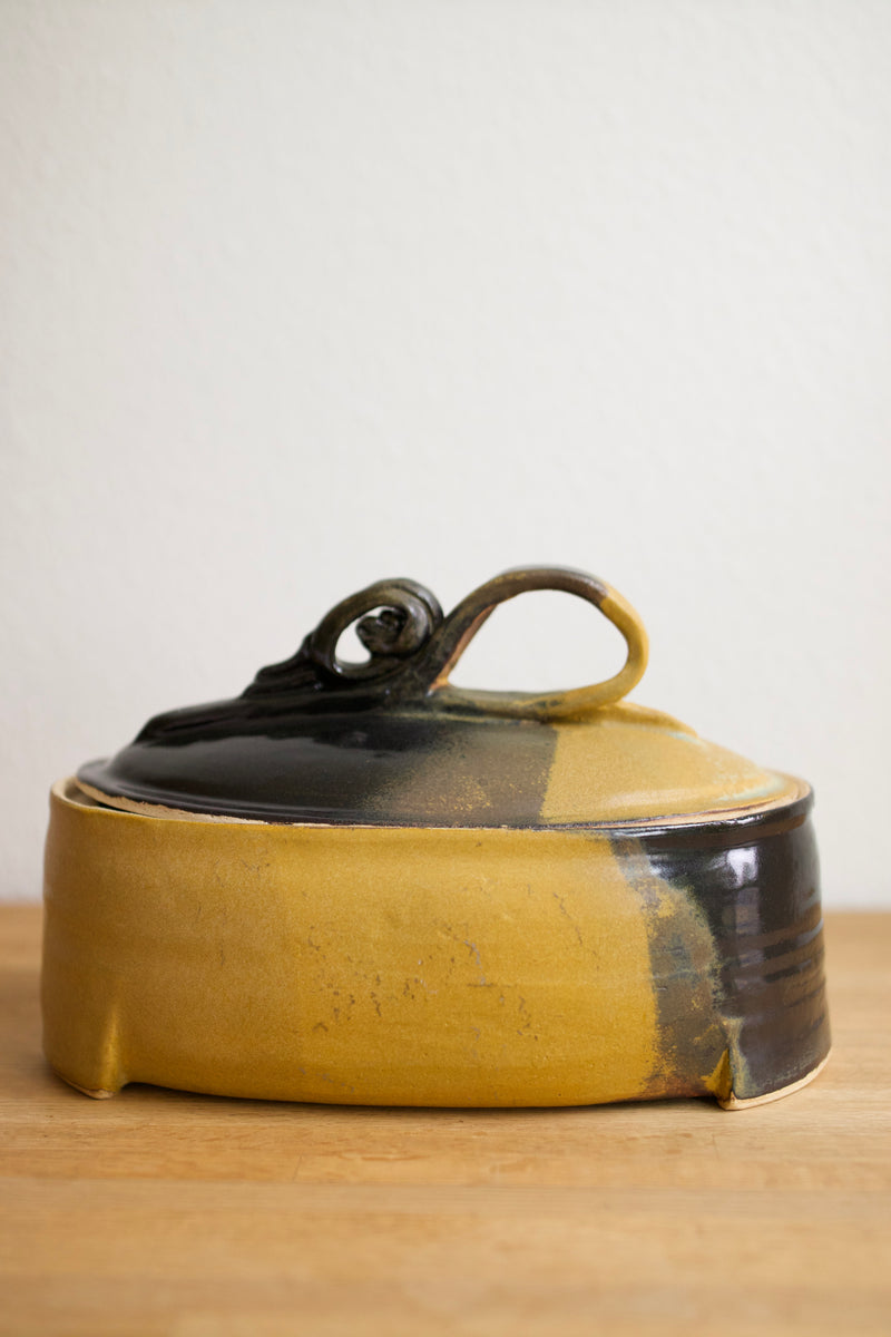 Handmade Two-Tone Stoneware Dish