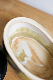 Handmade Two-Tone Stoneware Dish
